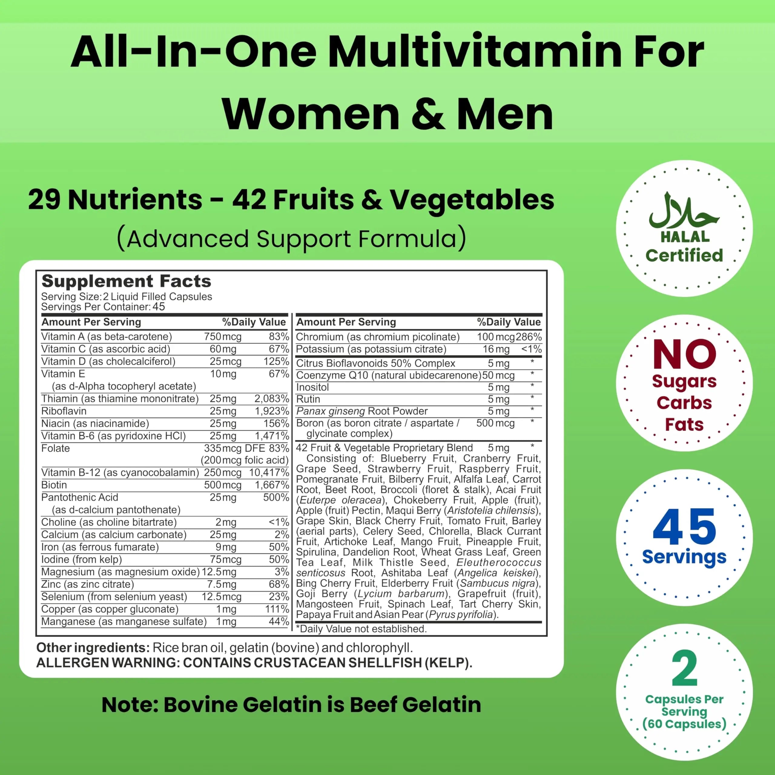 SHIFAA NUTRITION Halal Vitamins, Multivitamin for Women & Men – Comprehensive Support for Heart, Brain, Eye & Immune Health SHIFAA NUTRITIONAu supplements
