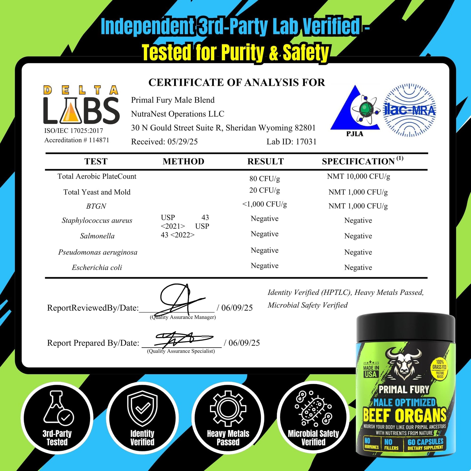 Grass Fed Beef Organ Supplement for Men - Male Optimization Pills - 6 Vital Beef Organs to Drive Prostate Health & Peak Performance, Made in USA, 90 Capsules (2 Pack) PRIMAL FURYAu supplements