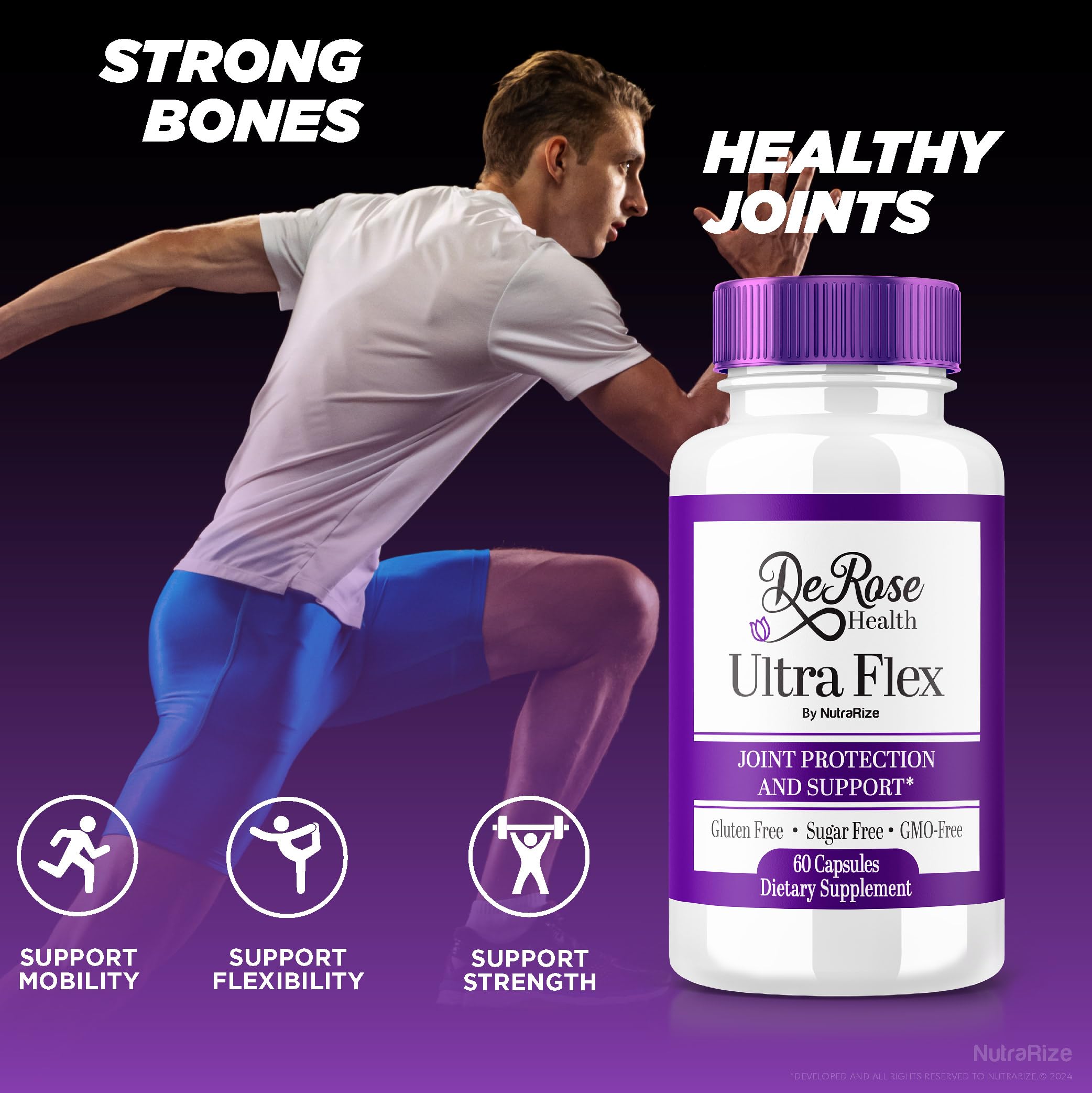 (2 Pack) Ultra Flex Capsules, Advanced Joint Support Supplement, Ultra Flex Natural Joint Health Formula, Max Strength Pills for Joint Wellness and Mobility, UltraFlex Vitamin Reviews (120 Capsules) NutraRizeAu supplements