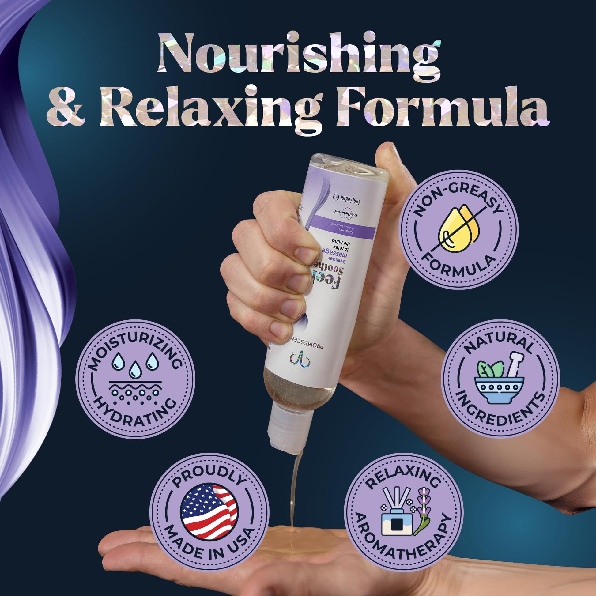 Promescent Lavender Massage Oil for Massage Therapy, Massage Oils for Date Night, Premium Lavender Body Oil for Men & Women to Relieve Stress & Sore Muscles, Essential Oils for Skin (4 oz) PromescentAu supplements