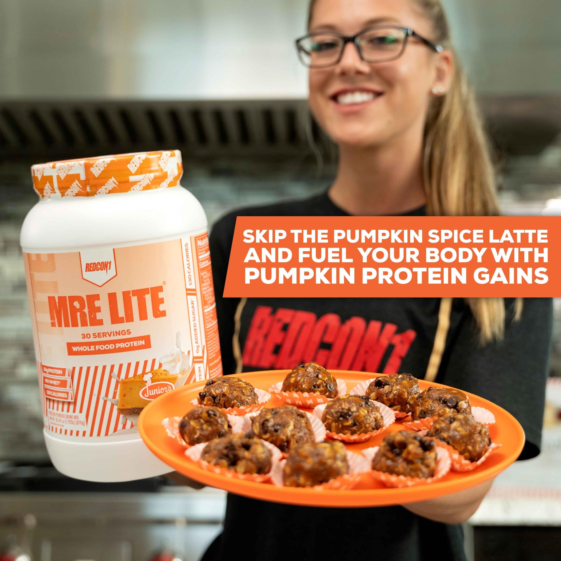 REDCON1 MRE Lite Whole Food Protein Powder, Juniors, Pumpkin Cheesecake - Low Carb REDCON1US supplements
