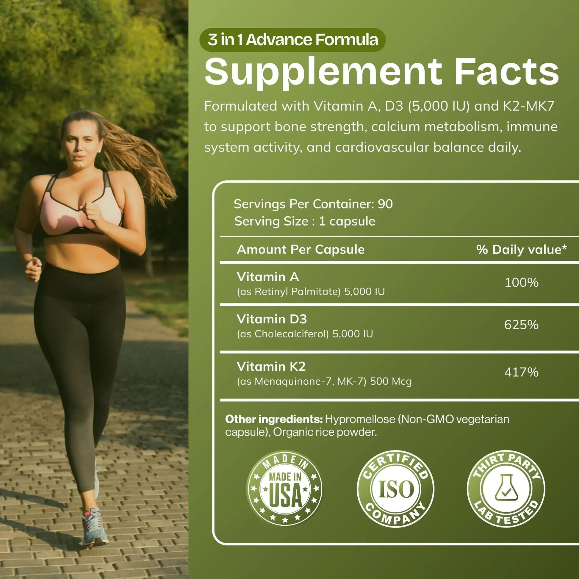 Daily Vites, ADK Vitamin Supplement 5000 IU, 90 Capsules - 3 Months Supply - High Potency Vitamin A, D3 & K2 (MK-7) - Physician Formulated ADK for Bone, Heart AND GIVE US TODAY OUR DAILYAu supplements
