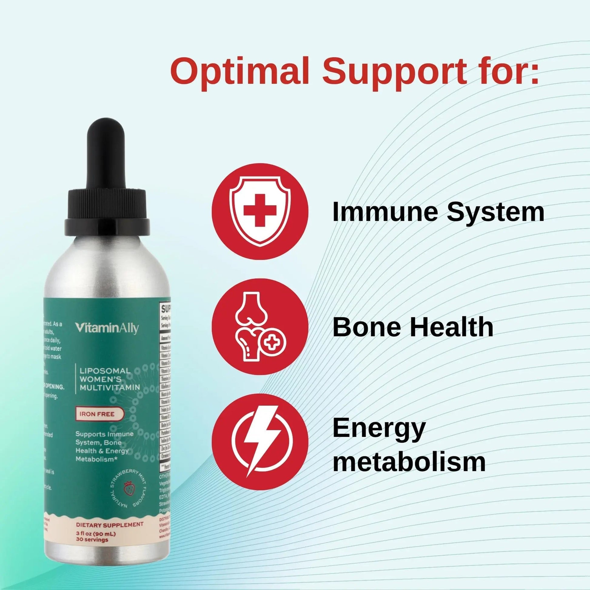 Vitaminally Liposomal Women's Liquid multivitamin Iron Free Drops| Sugar Free | Non-GMO | Gluten Free | Supports Immune System, Bone Health and Energy Metabolism VitaminallyAu supplements