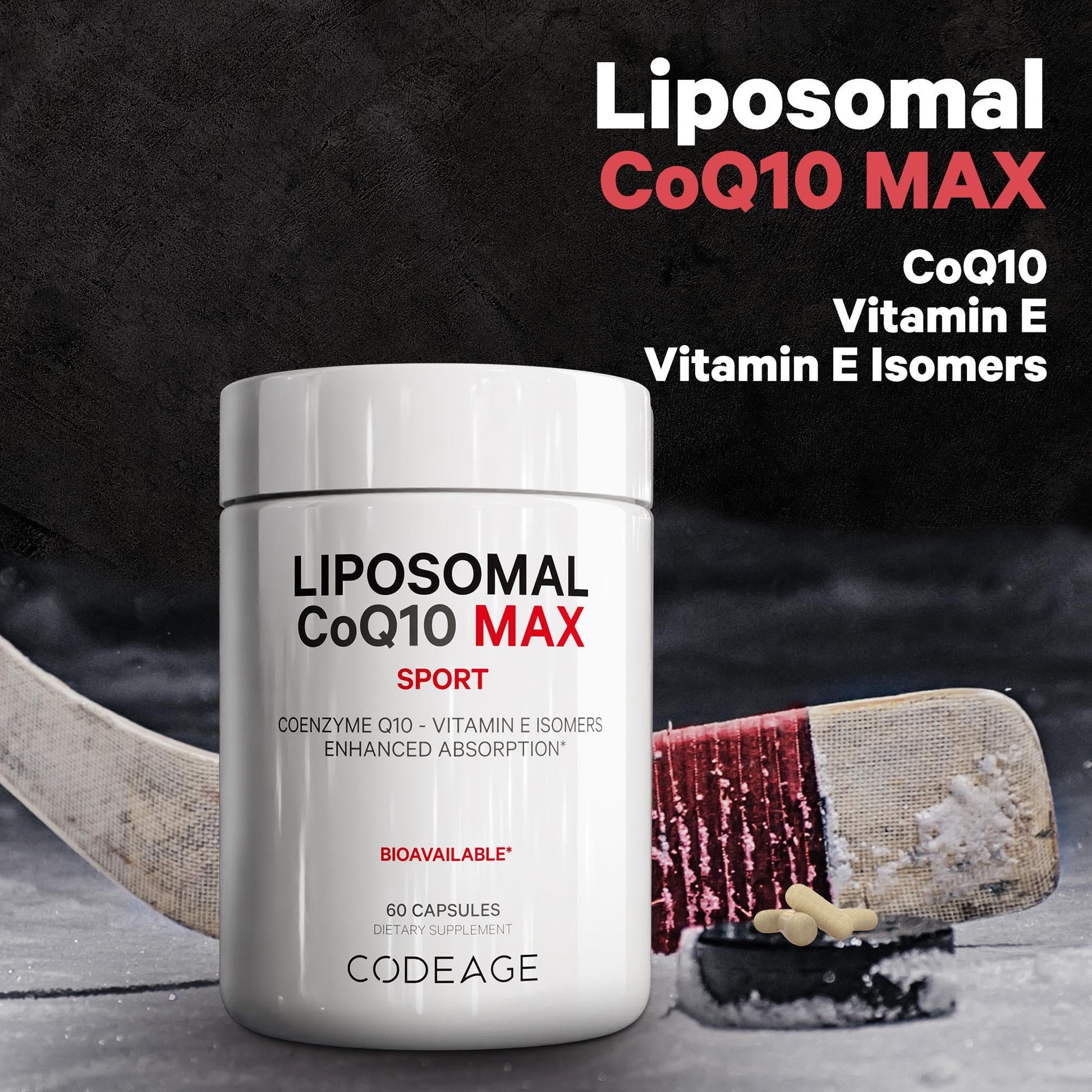Codeage Liposomal CoQ10 Max Supplement - 250 mg Coenzyme Q10 with Vitamin E Isomers Tocopherols - 2-Month Supply - 1 Capsule Per Serving - Liposomal Delivery - Non-GMO, Gluten-Free - 60 Capsules CodeageAu supplements
