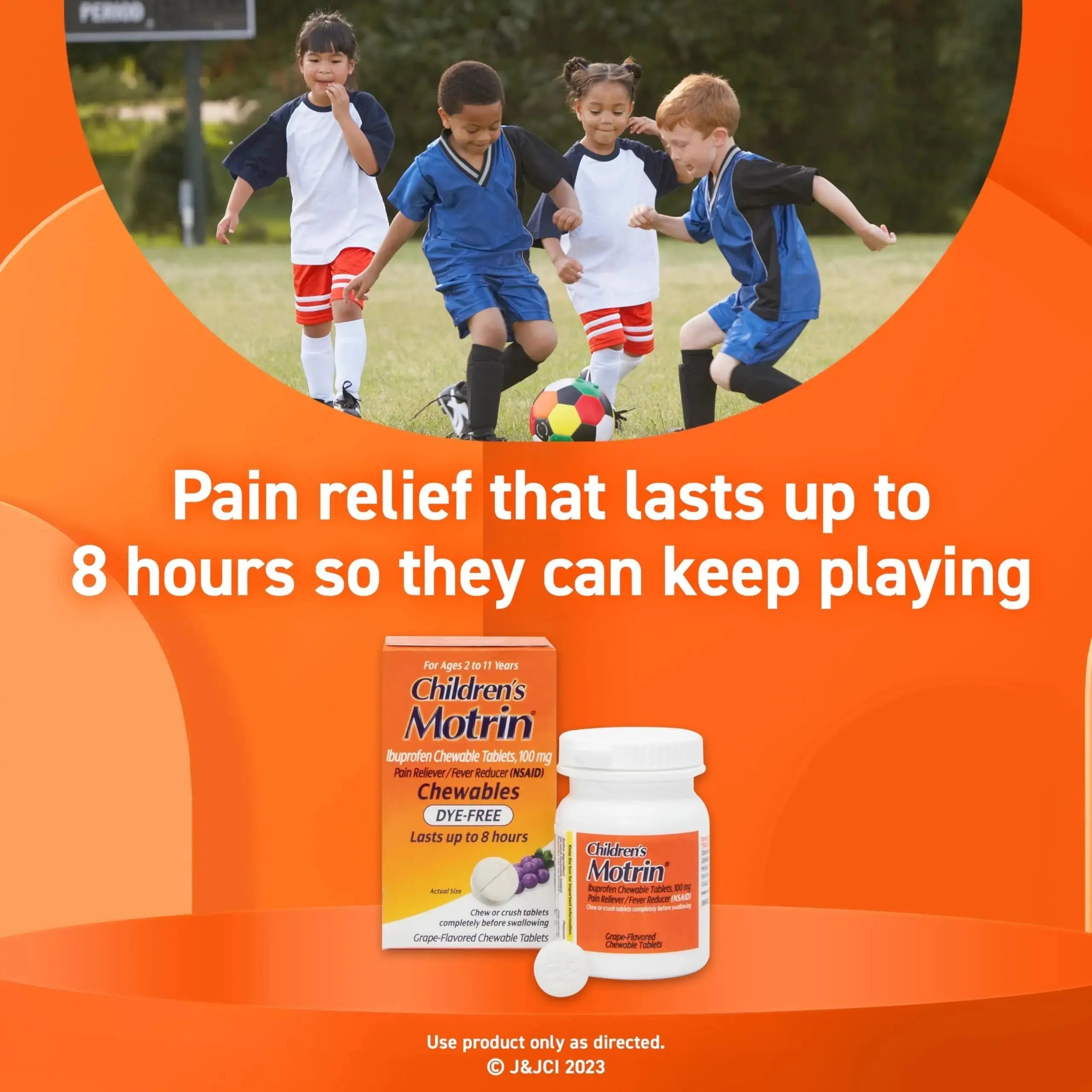 Motrin Children's Dye-Free Chewable Tablets with Ibuprofen, Kids' Fever Reducer & Pain Reliever for Sore Throat, Fever, Toothache & Pain Relief, Grape Flavor, 24 Ct MotrinAu supplements