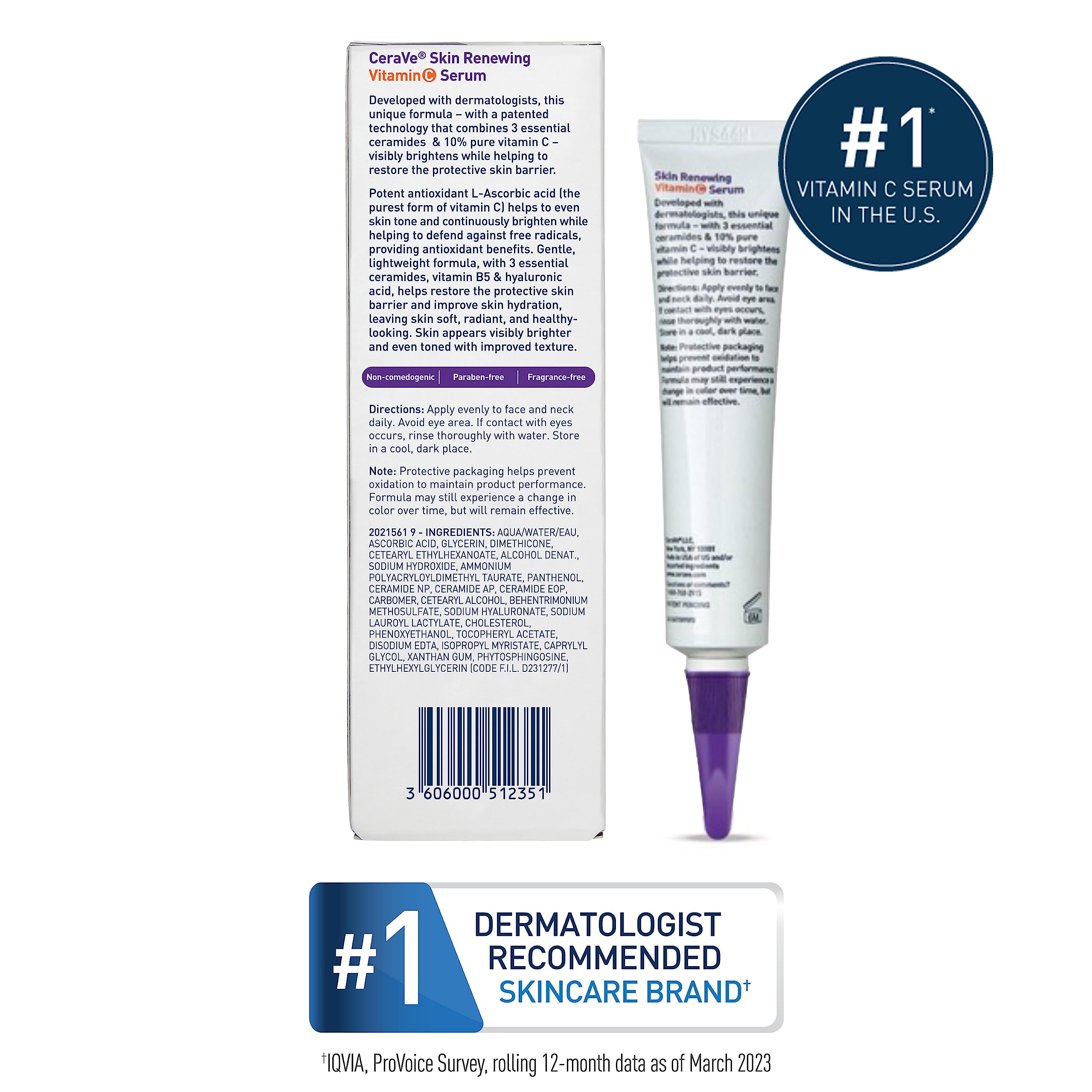 CeraVe Vitamin C Serum with Hyaluronic Acid | Skin Brightening Serum for Face CeraVeUS supplements