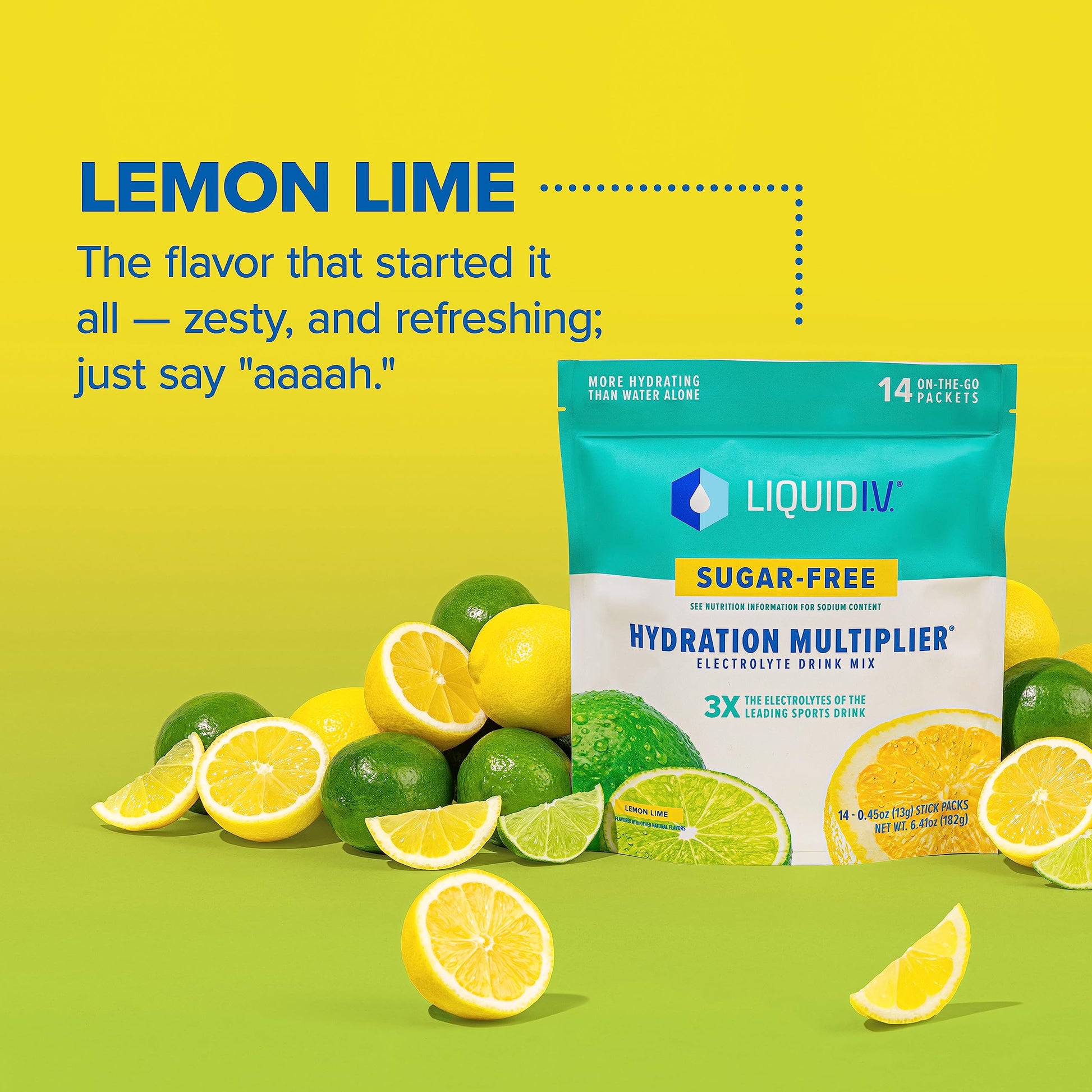 Liquid I.V. Sugar-Free Hydration Multiplier - Lemon Lime – Hydration Powder Packets  Liquid I.V.Au supplements