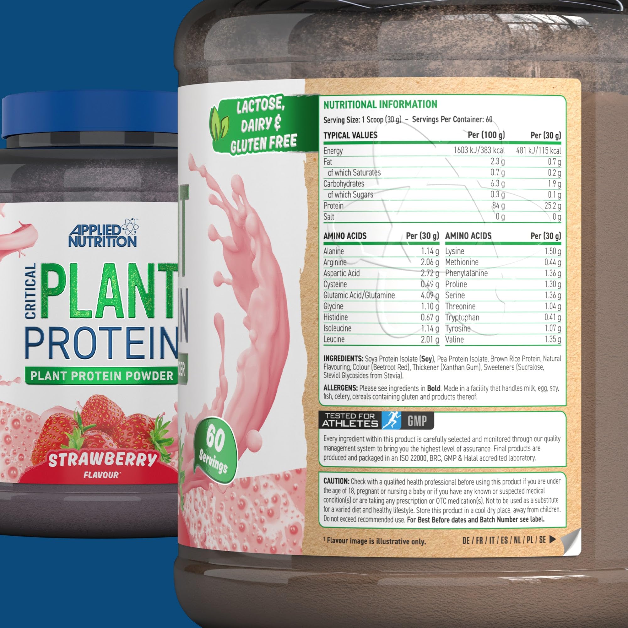 Applied Nutrition Plant Protein Powder – Critical Plant Vegan Protein Shake with SOYA Applied NutritionAu supplements