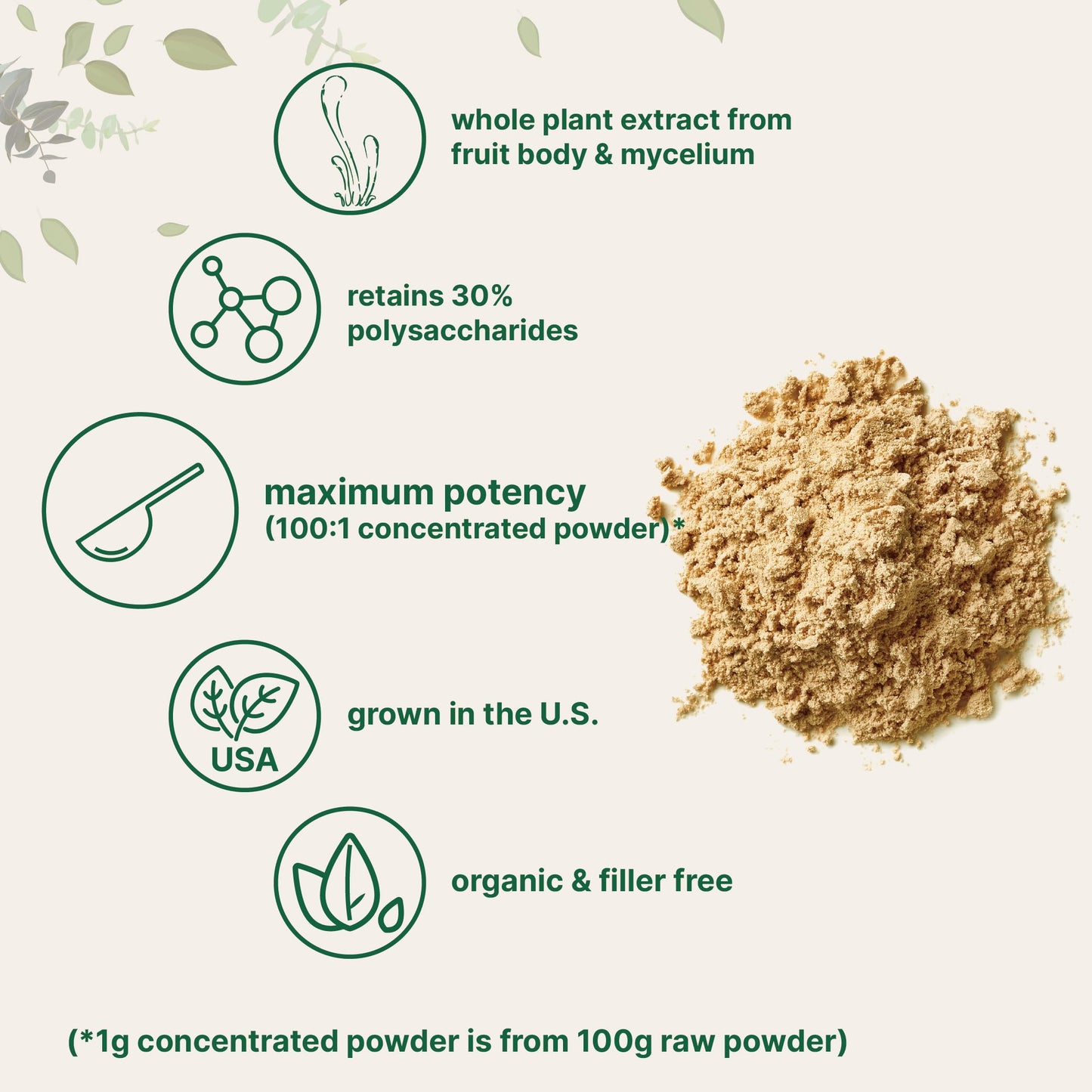 Organic Cordyceps Mushroom Extract Powder, 8 Ounces | Sustainably US Grown Micro IngredientsUS supplements
