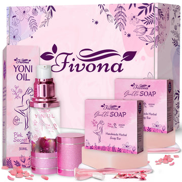 FIVONA 3 in 1 Set of Yoni Oil with 2 Yoni Soap Bars - Feminine pH Balanced Natural Vaginal Oil 30 ml FIVONAAu supplements
