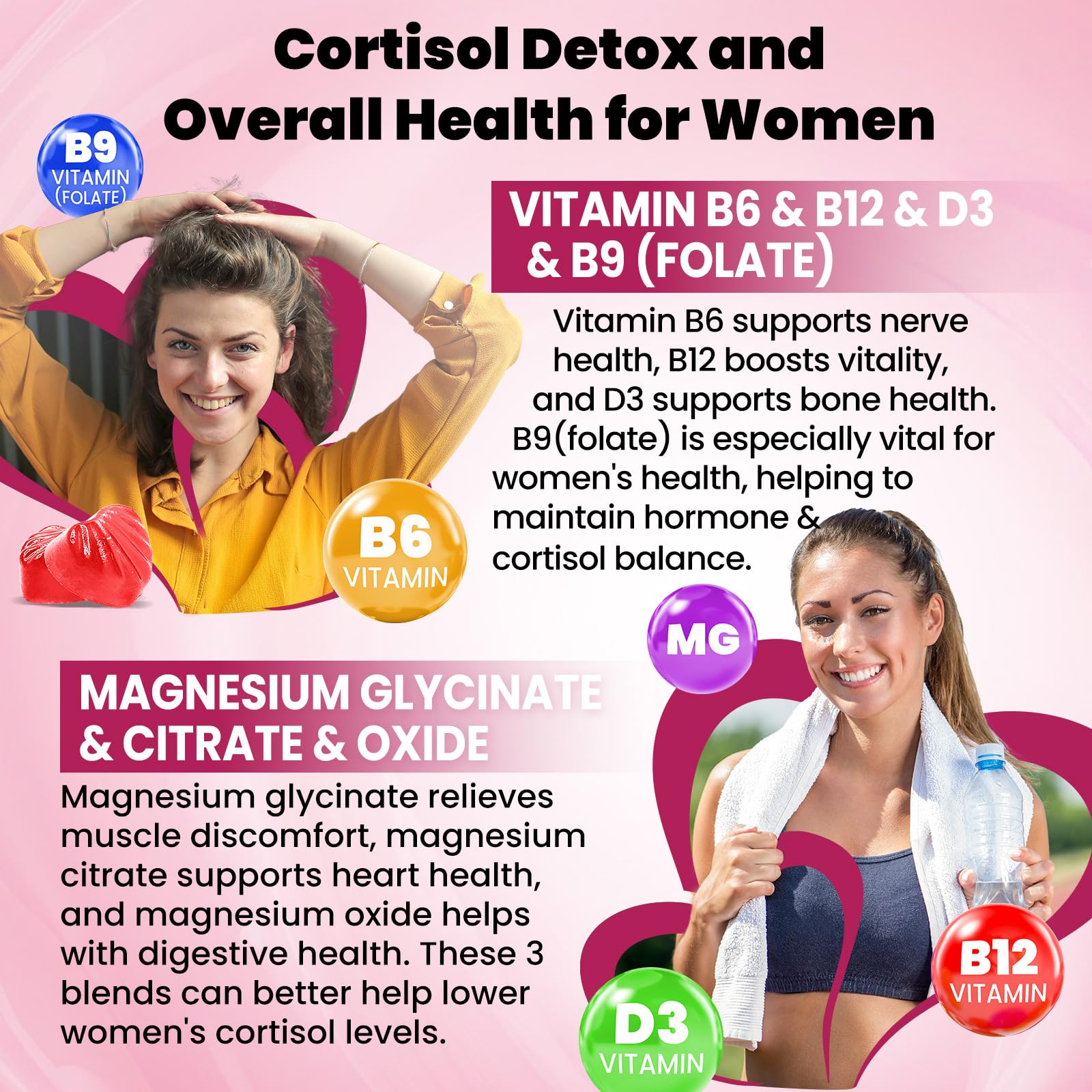 duwhot Cortisol Gummies, 15 in 1 Lower Cortisol Supplements for Women, w. Ashwagandha, Magnesium, Phosphatidylserine, Folate for Hormone Balance, Mood, Focus, Sleep Support, Sugar Free, Vegan, 60 duwhotAu supplements