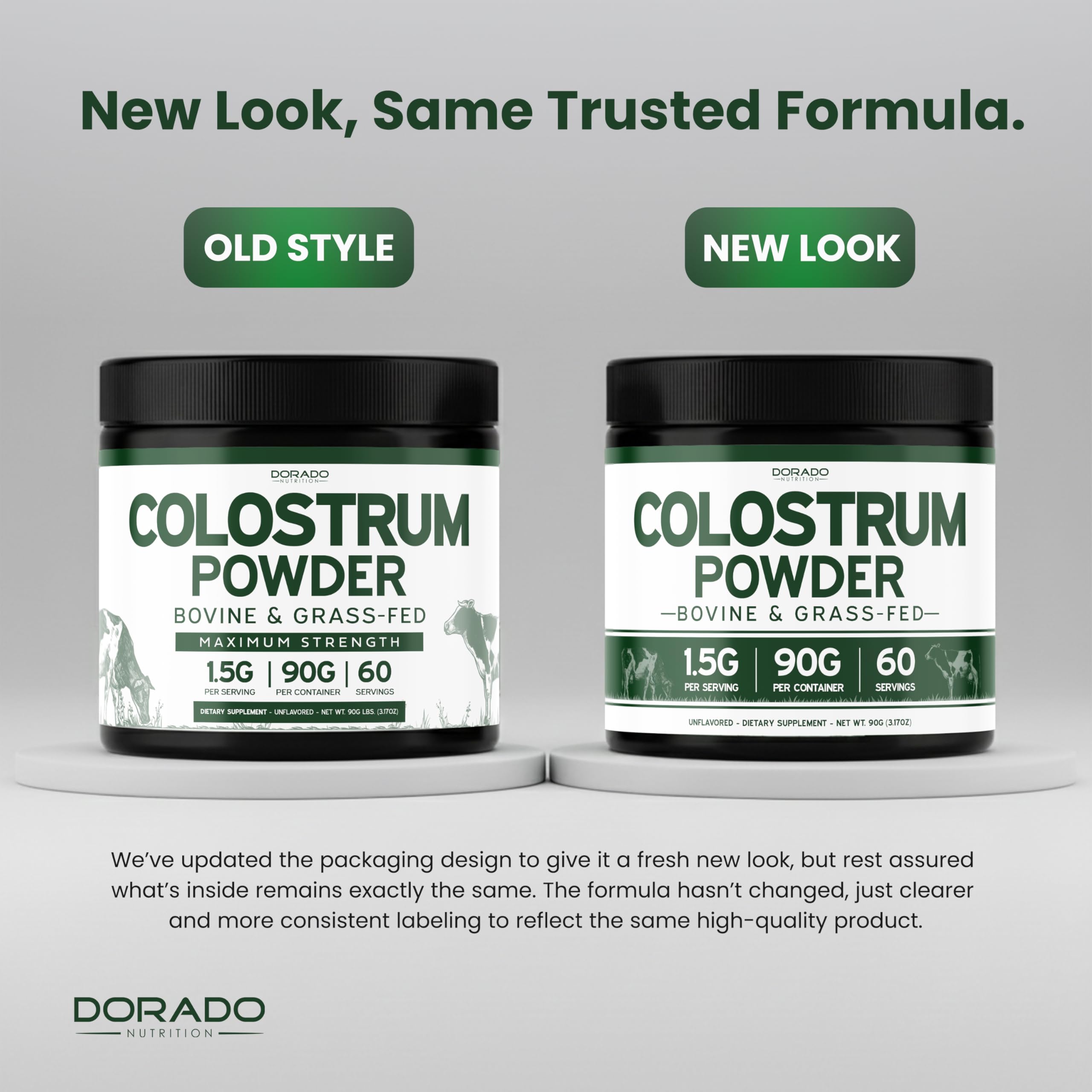 Colostrum Supplement Powder 90g (60 Servings of 1.5g Pure Bovine Colostrum Std. to Contain 20% IgG Immunoglobulins) Grass Fed Powder - No Fillers, Third Party Tested, Unflavored & Non-GMO DORADO NUTRITIONAu supplements