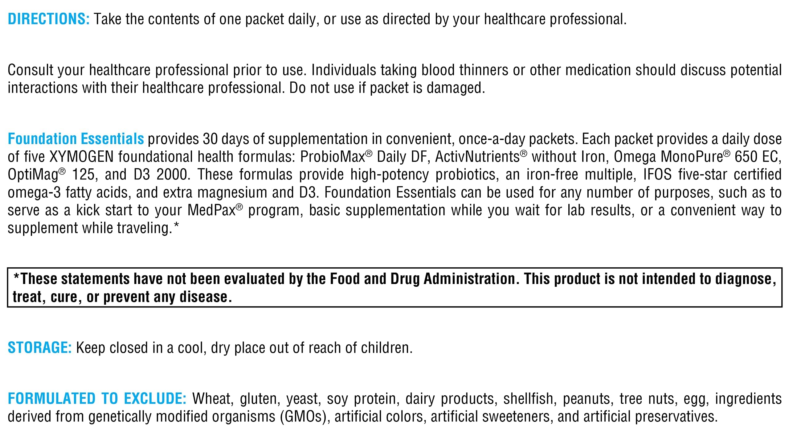 XYMOGEN Foundation Essentials - Daily Supplement Packets for Overall Health - Fish Oil, Magnesium & Probiotics - Travel-Friendly - Gluten-Free & Non-GMO - 30 Packets XYMOGENAu supplements