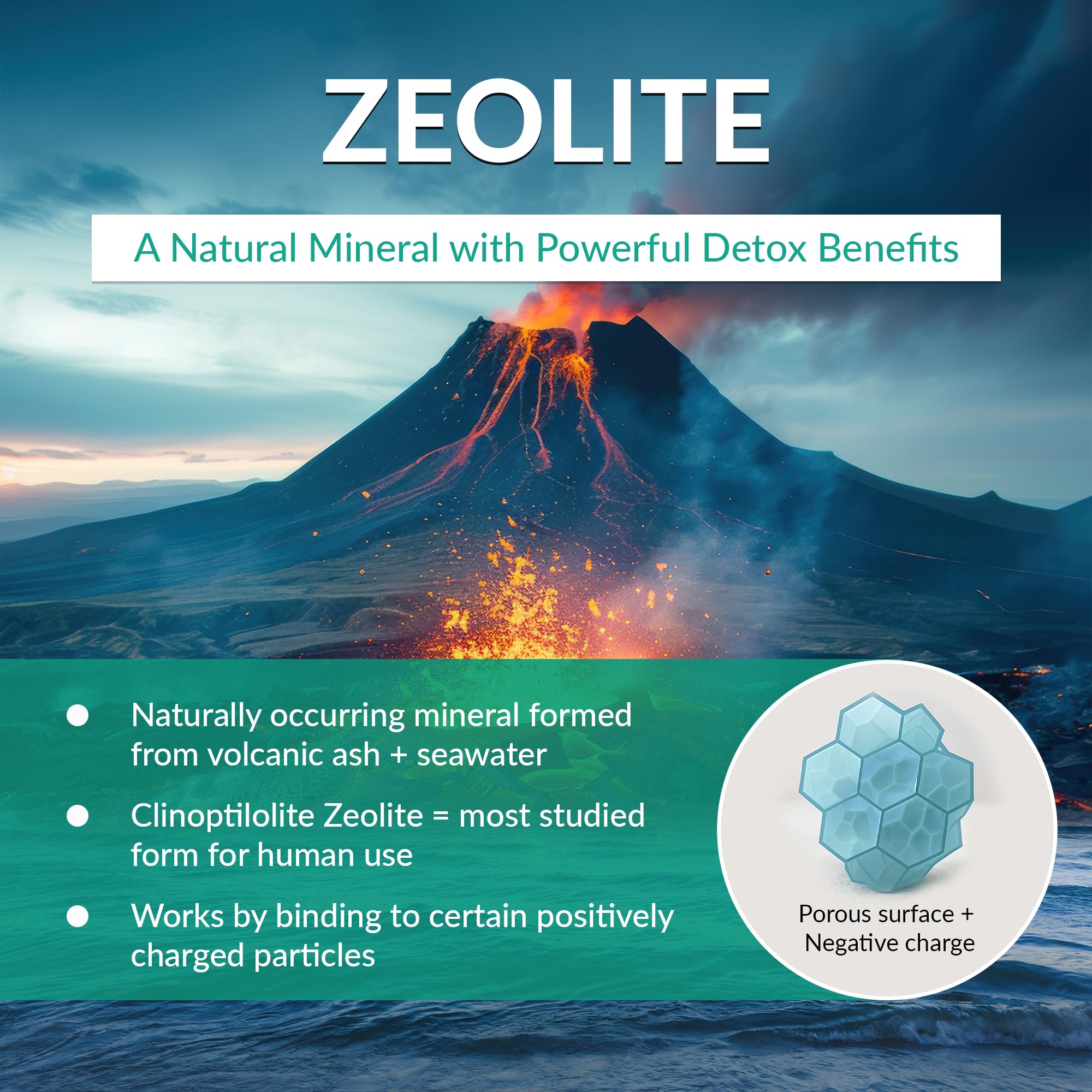 Organic Excellence Zeolite Clinoptilolite Powder – Pure Micronized Mineral Supplement – Supports Gut Health, Cleansing Support & Internal Balance – Non-GMO, Vegan – 500 Servings Organic ExcellenceAu supplements