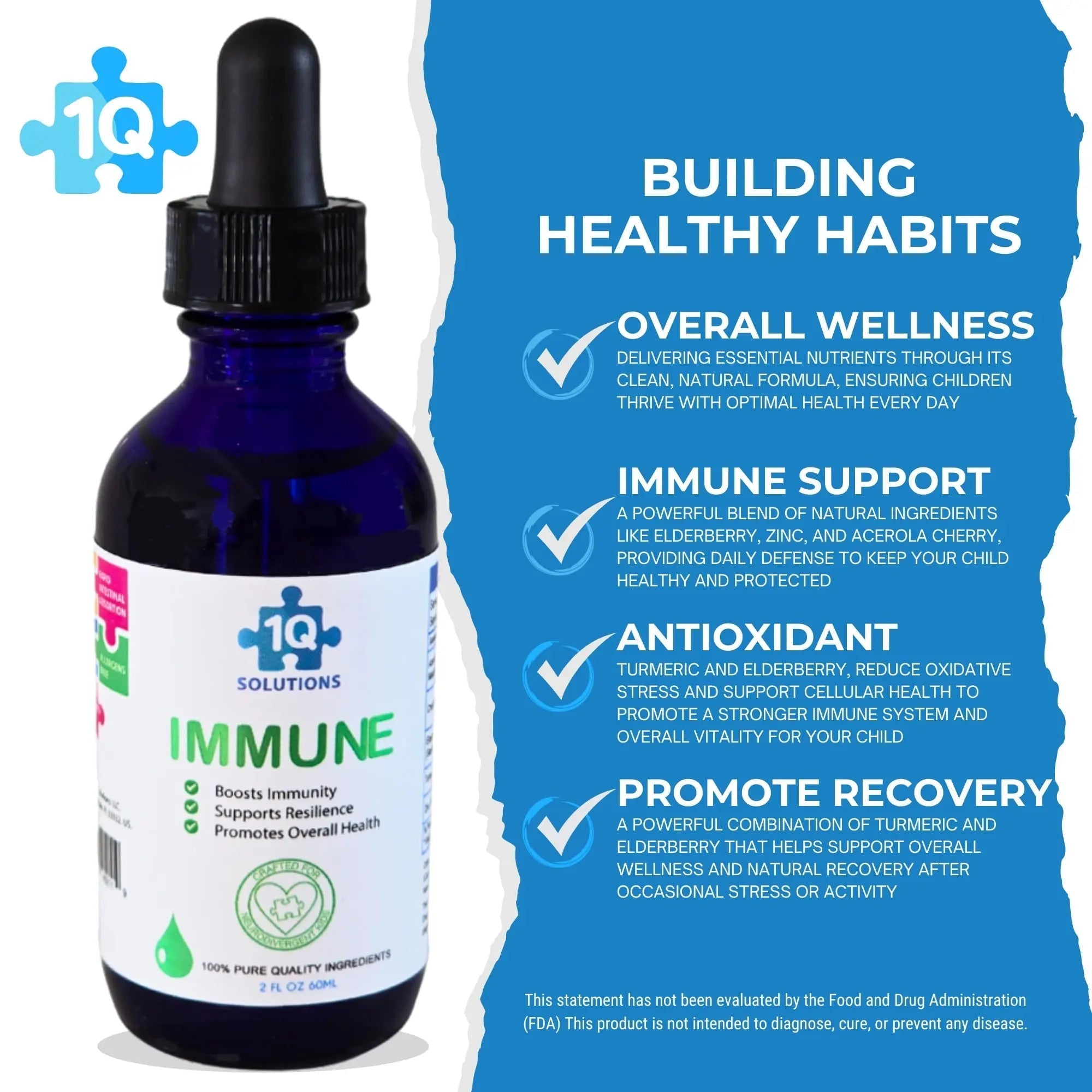 1Q Immune – Liquid Immune Support Supplement for Kids | Elderberry Extract, Turmeric & Acerola Cherry 1Q SolutionsAu supplements