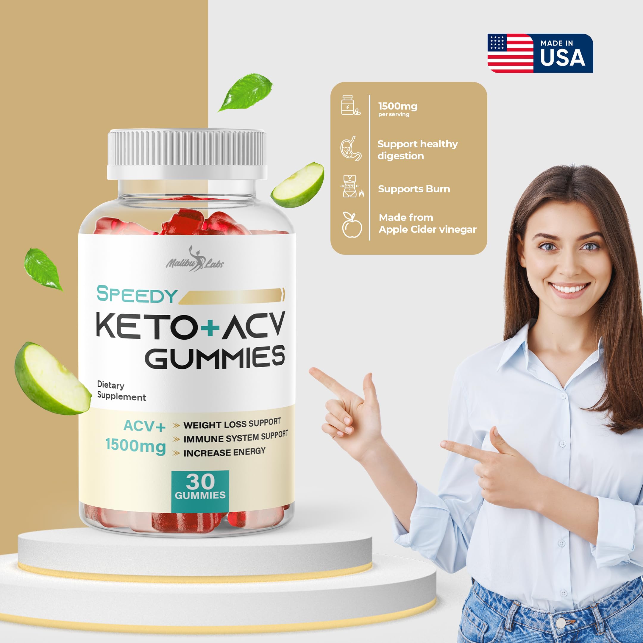 Speedy Keto acv Gummies - 1500mg Once a Day, Time Released Advanced Ketogenic Malibu LabsAu supplements