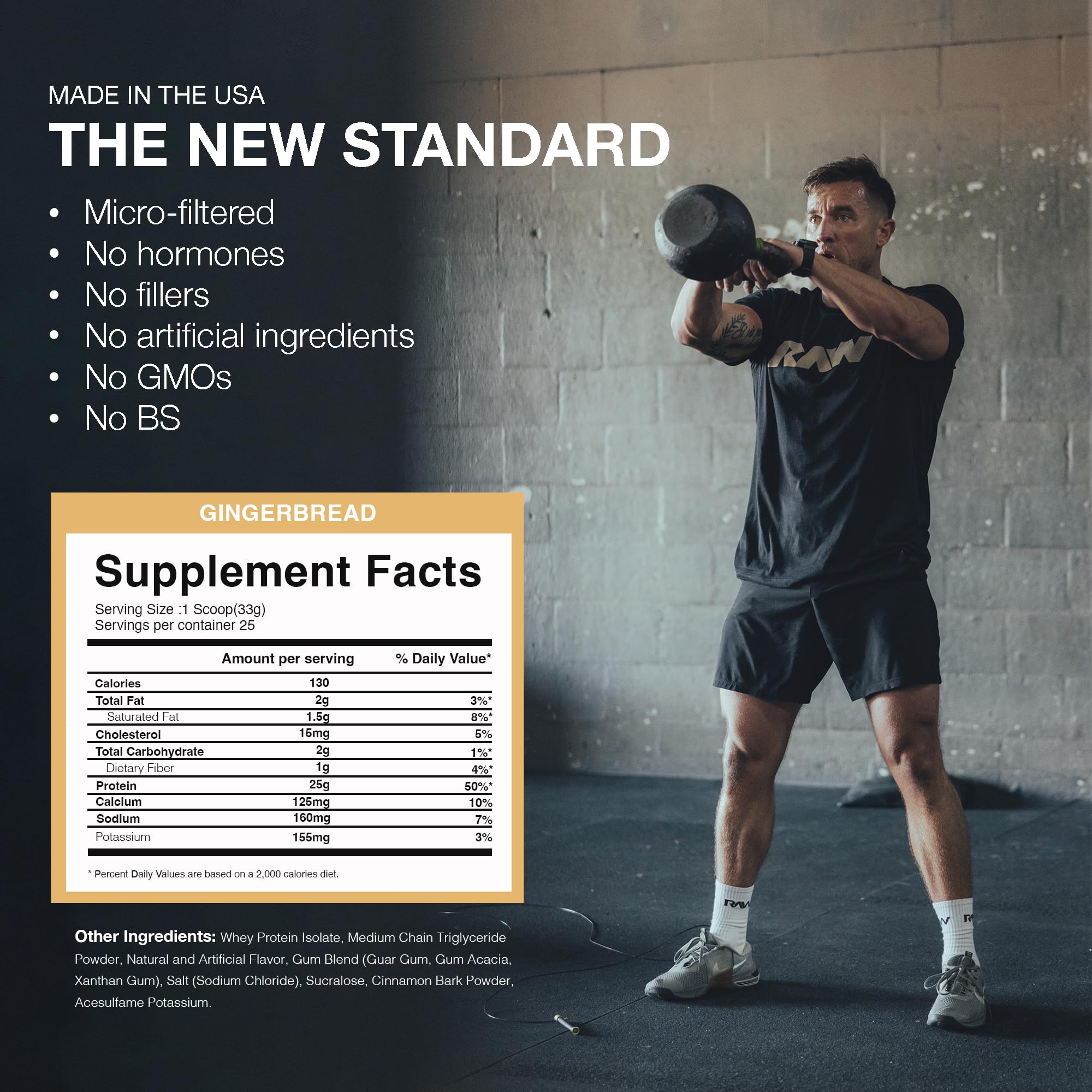 RAW Whey Isolate Protein Powder, Gingerbread (CBUM Itholate Protein) - 100% Grass RAWUS supplements