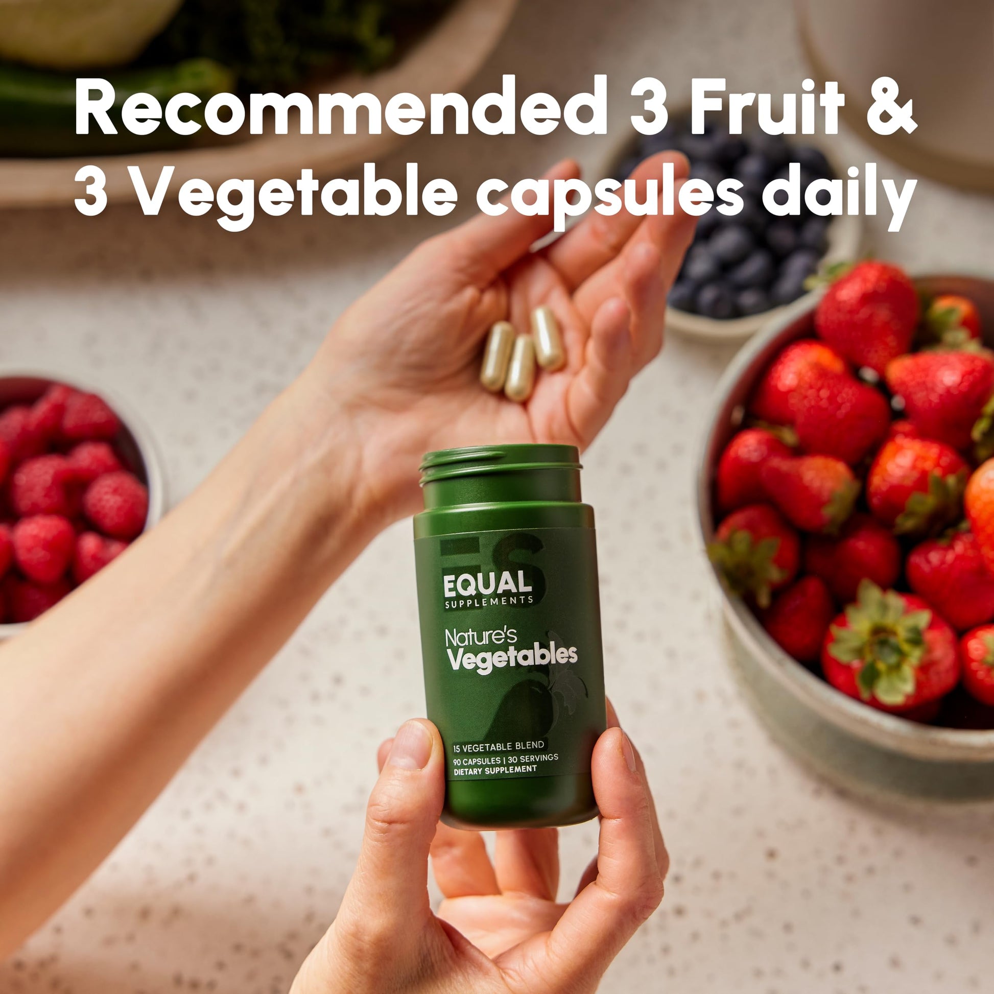 Equal Supplements Fruits and Vegetables Capsules | 2 Month Supply | GMP Certified-Manufactured in US | Fruit and Veggies Supplement for Balance | of Nature, Fruit and Vegetable Capsule for Adults Equal SupplementsAu supplements