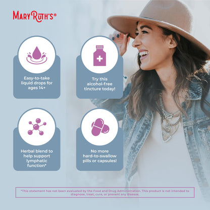 Lymphatic Support Drops by MaryRuth's | USDA Organic Lymphatic Cleanse Immune Support Supplement| Lymphatic Support with Echinacea & Elderberry | Blue Vervain | Vegan | Non-GMO | 30 Servings MARYRUTH'SUS supplements