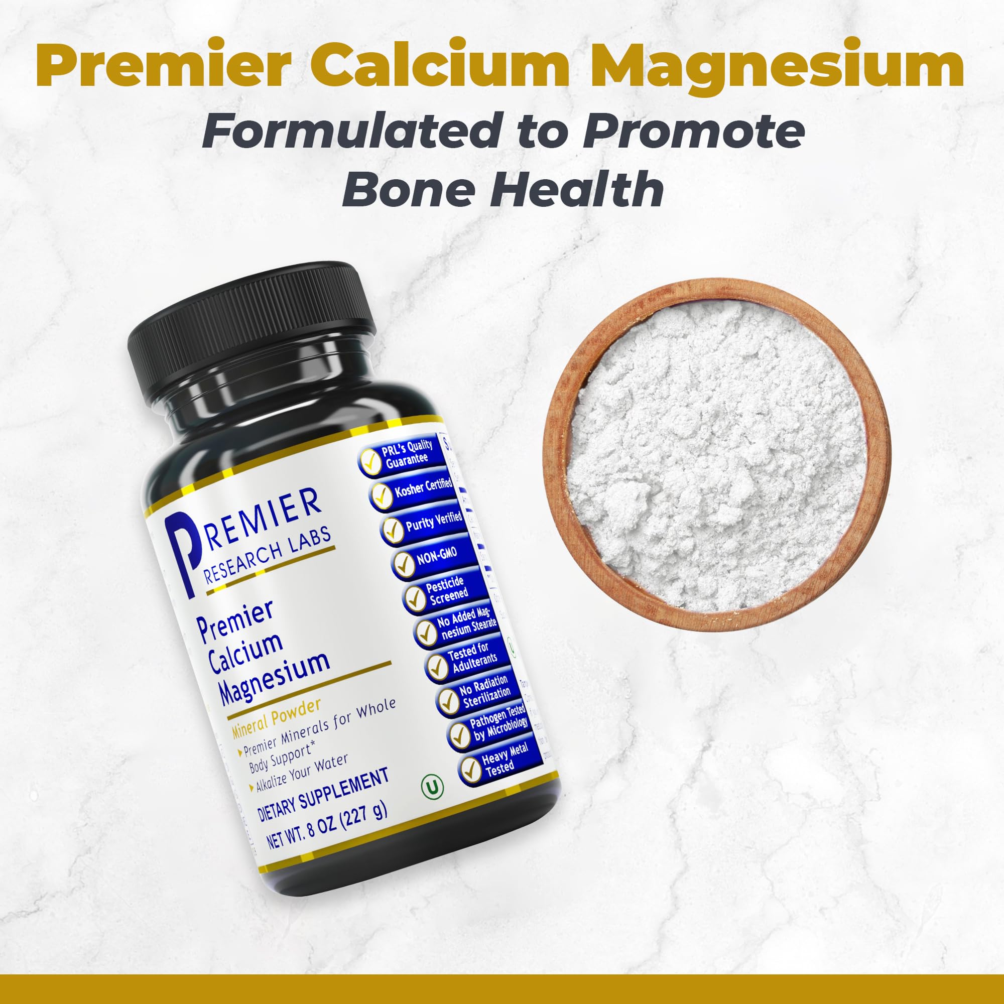 Premier Research Labs Calcium Magnesium Powder - Natural Coral Calcium Powder for Bone Health, Mix with Water for Alkaline PH Balance - 8 oz Premier Research LabsAu supplements