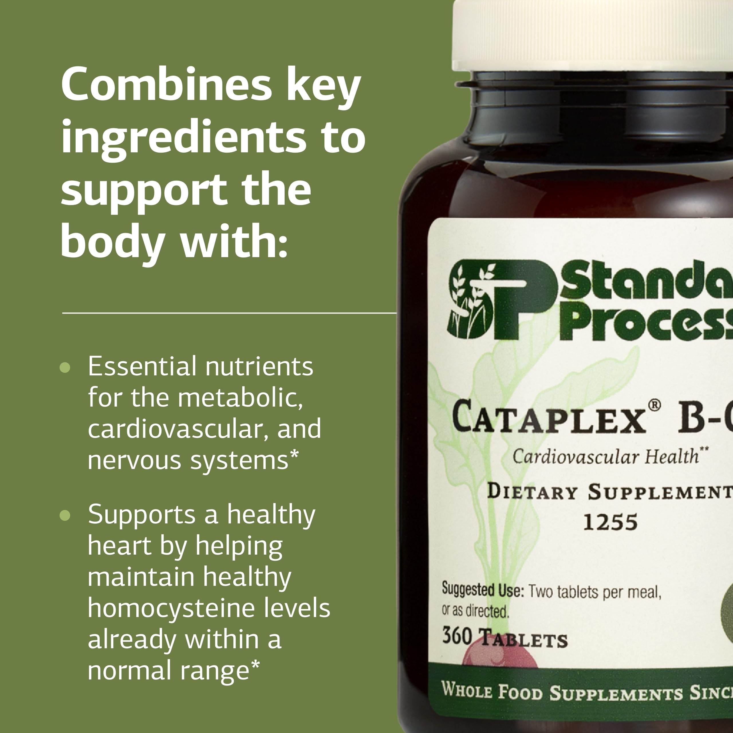 Standard Process Cataplex B-GF - Supports Nervous System Health - B Vitamins for Energy & Heart Support - Aids Energy During Physical Activity - Gluten-Free, Non-Soy & Non-Dairy - 360 Tablets Standard Process Inc.Au supplements