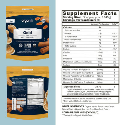 Organifi: Gold - Superfood Supplement Powder- 90 Servings (3 Pack) - Stress Support OrganifiUS supplements