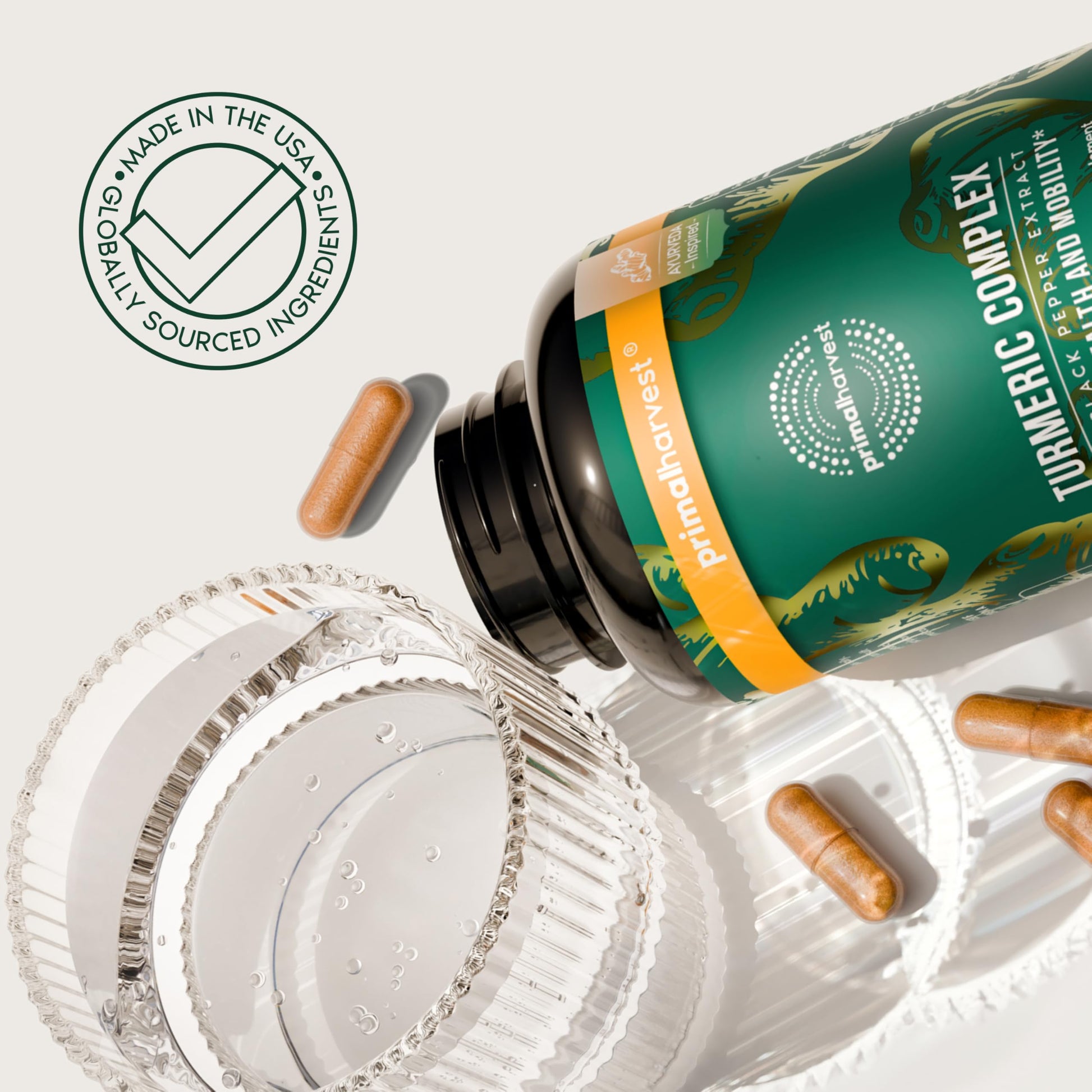 Primal Harvest 1 Pack, Primal Turmeric Complex w/Black Pepper Extract, Joint and Mobility Support Turmeric Supplement for Women & Men, 60 Capsules Primal HarvestAu supplements
