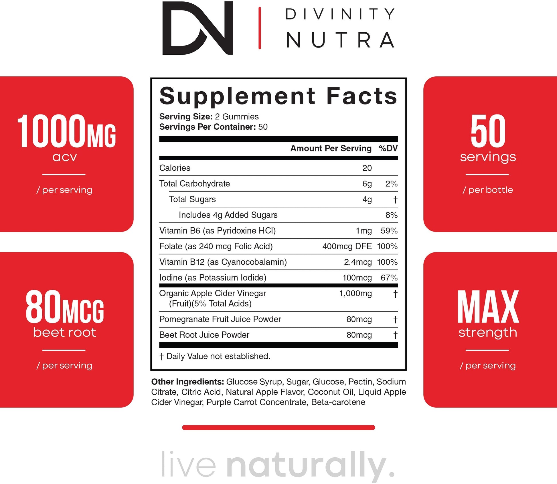 Apple Cider Vinegar Gummies for Weight Loss - Nutritional Supplement for Detox, Cleanse Divinity NutraUS supplements