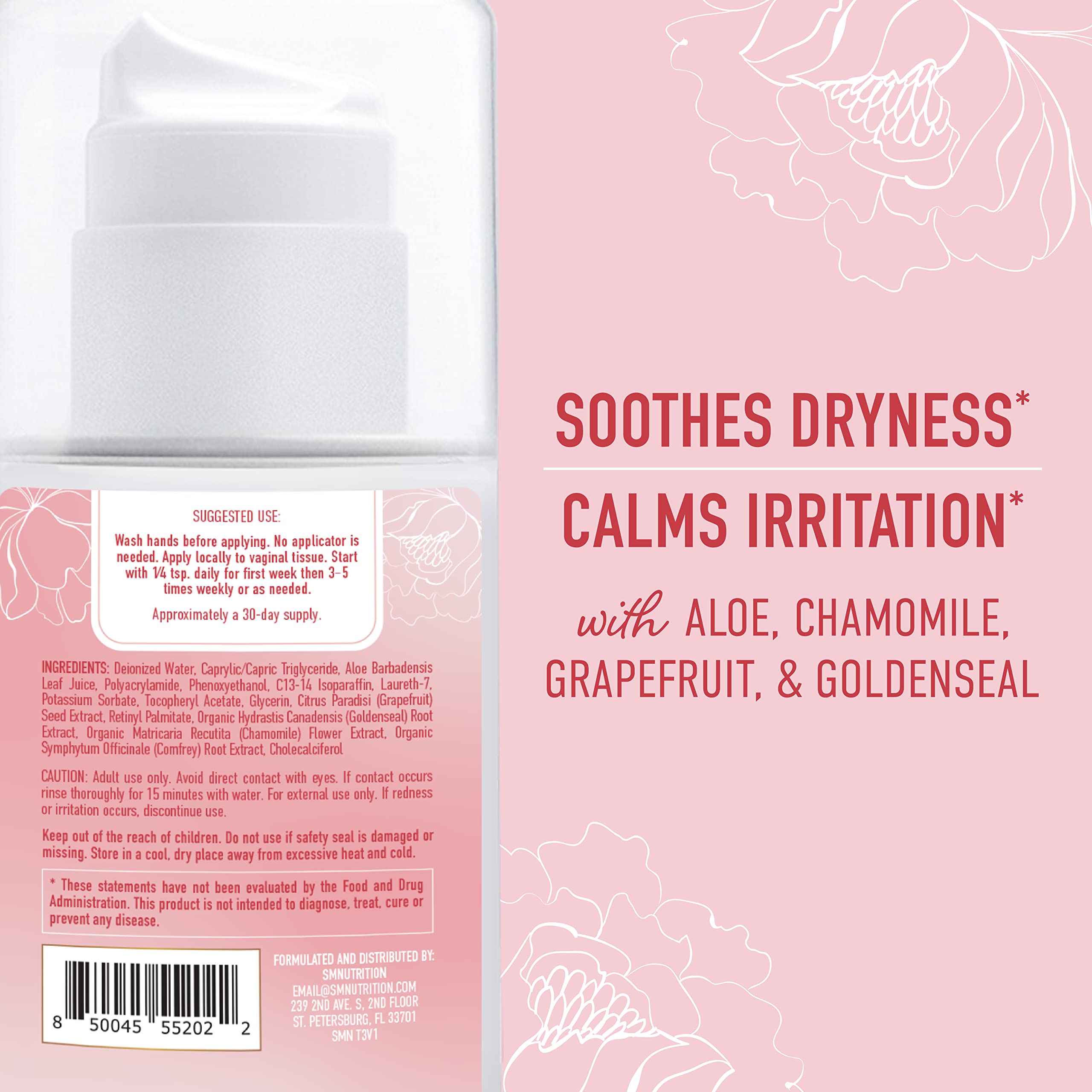 Vulva Rescue Moisturizer Cream | 3oz. PUMP | Soothes Vaginal Itch & Dryness | No Estrogen or Fragrance SMNutritionAu supplements