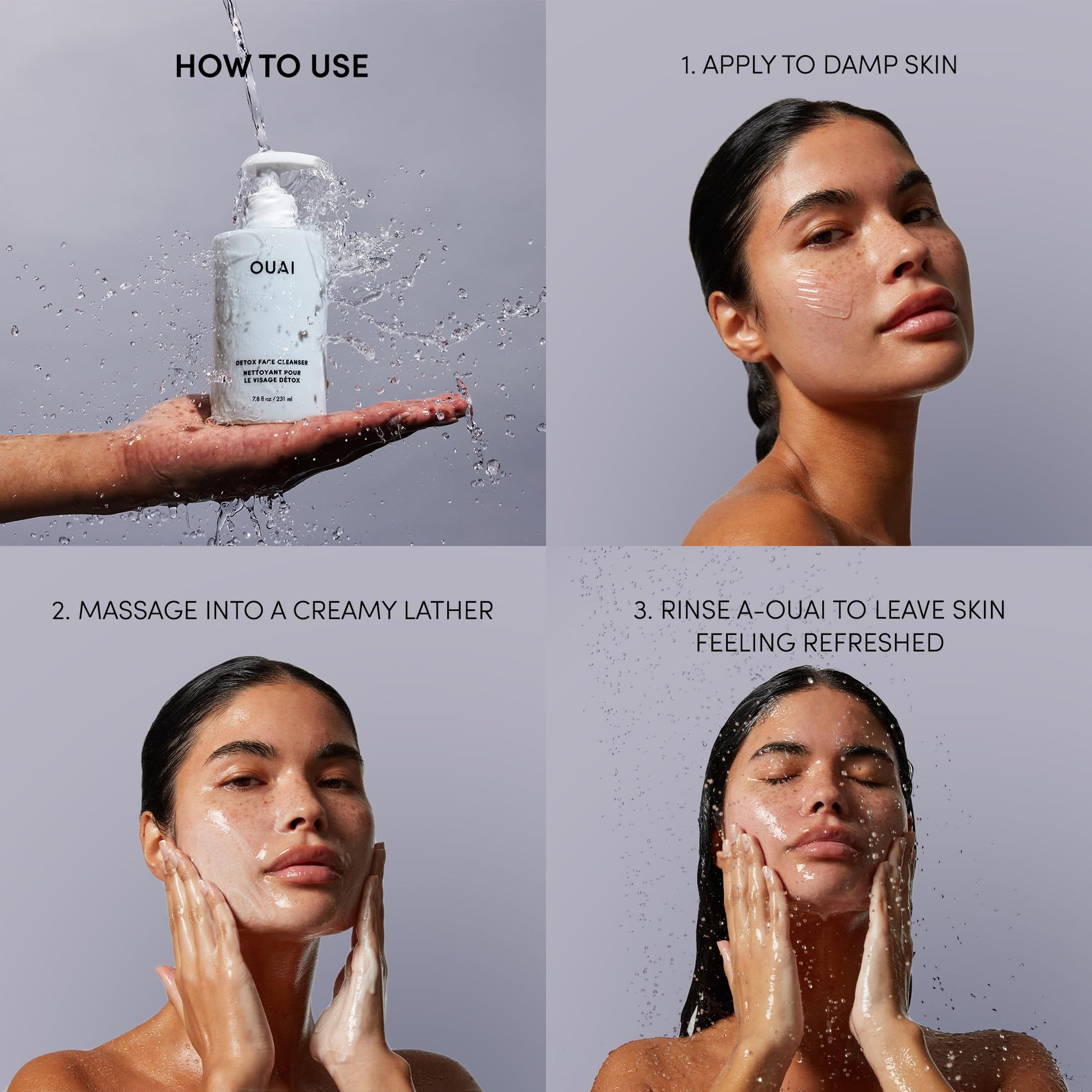 OUAI Detox Facial Cleanser - Deep Cleansing Face Wash with Glycolic Acid, Niacinamide & PHA - Removes Sweat, Dirt & Oil Without Drying - Gentle Face Cleanser for Post-Workout (7.8 Fl Oz) OUAIAu supplements
