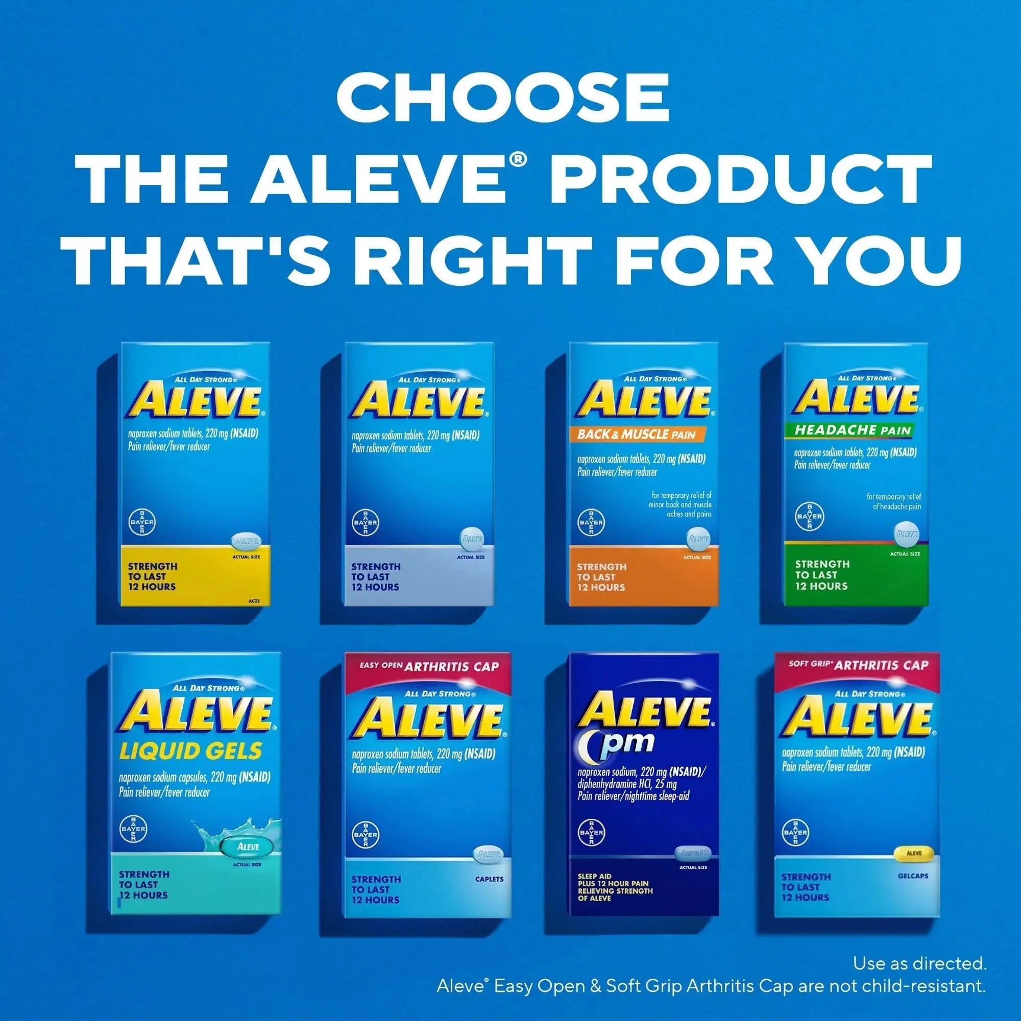 Aleve Pain Reliever & Fever Reducer Gelcaps, Naproxen Sodium, Headache and Back and Body Pain Relief Medicine, for Adults and Children Ages 12 and Up, 90 Count AleveAu supplements