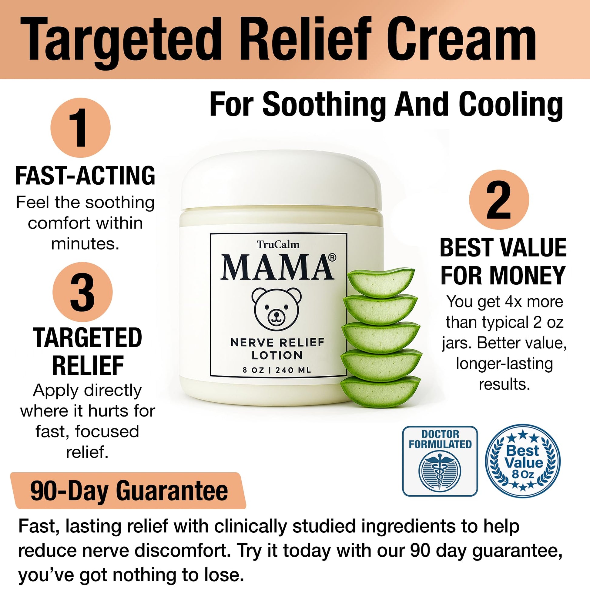 Mama Lotion – Neuropathy Nerve Relief Cream with Magnesium Chloride - Maximum Strength Comfort for Feet, Hands, Legs, Toes - Fast-Absorbing and Non-Greasy Formula for Food and Leg Comfort - 8 Oz TruCalm MamaAu supplements