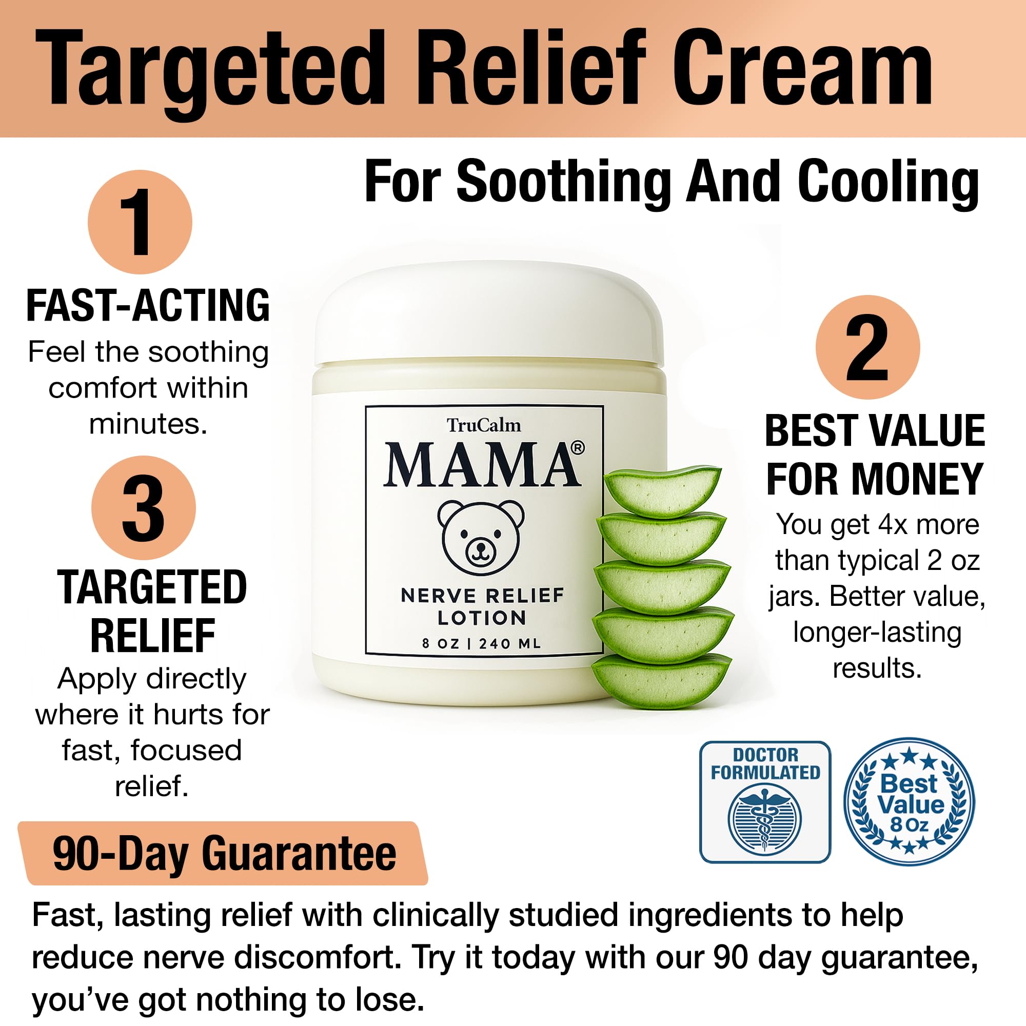 Mama Lotion – Neuropathy Nerve Relief Cream with Magnesium Chloride - Maximum Strength Comfort for Feet, Hands, Legs, Toes - Fast-Absorbing and Non-Greasy Formula for Food and Leg Comfort - 8 Oz TruCalm MamaAu supplements