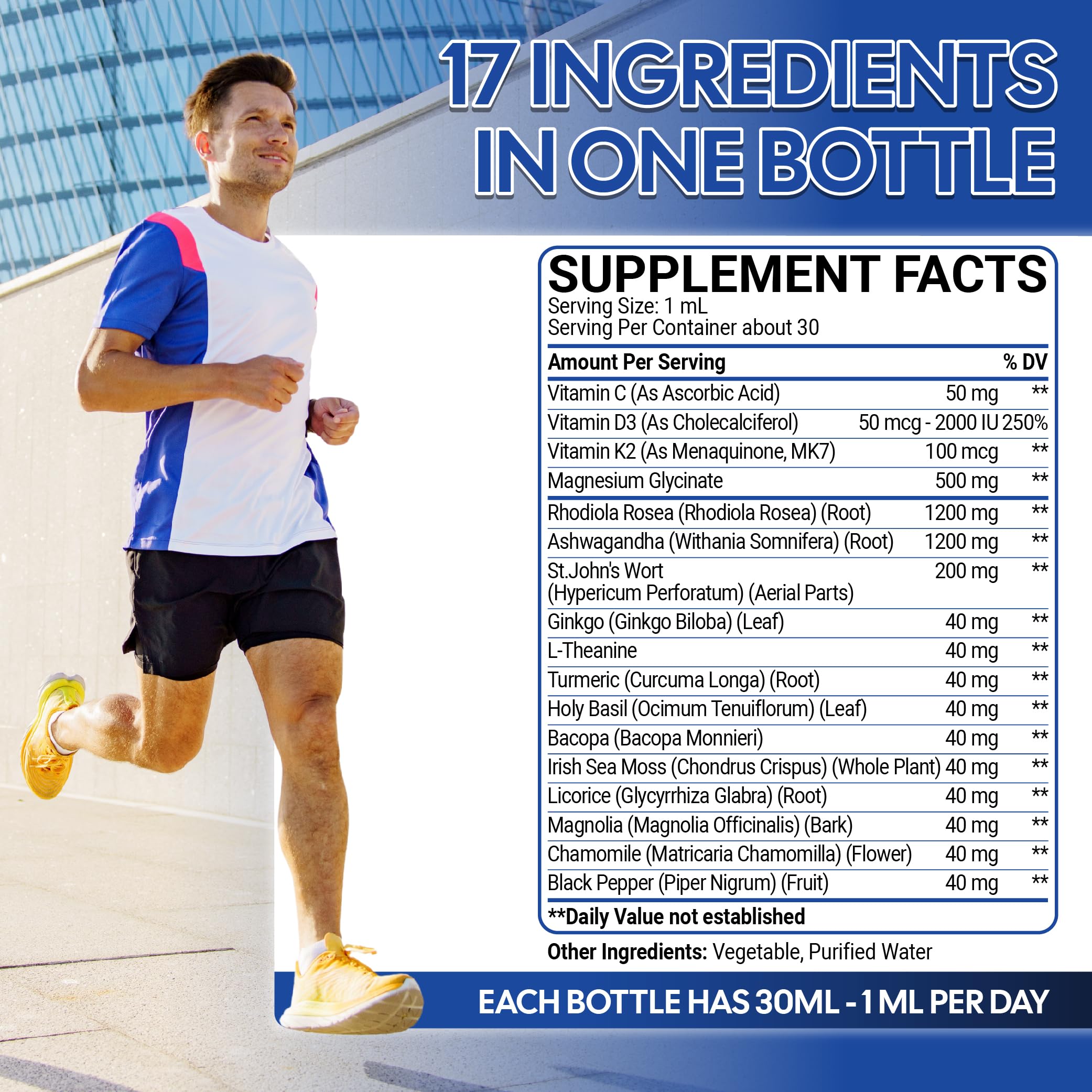 17in1 Rhodiola Rosea Liquid Drops with blend Ashwagandha Magnesium, L-Theanine. Ultra Strength Rhodiola Cortisol Supplement, Rhodiola Root for Support Relaxation, Mood, Energy - 1 FL Oz - 60 Day MeciscoAu supplements