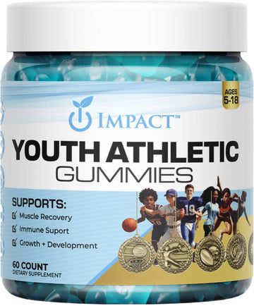 Youth Athletic Gummies – Kids Multivitamin Gummies with Essential Nutrients, Immune & Energy Support, Vegan & Gelatin-Free IMPACTAu supplements