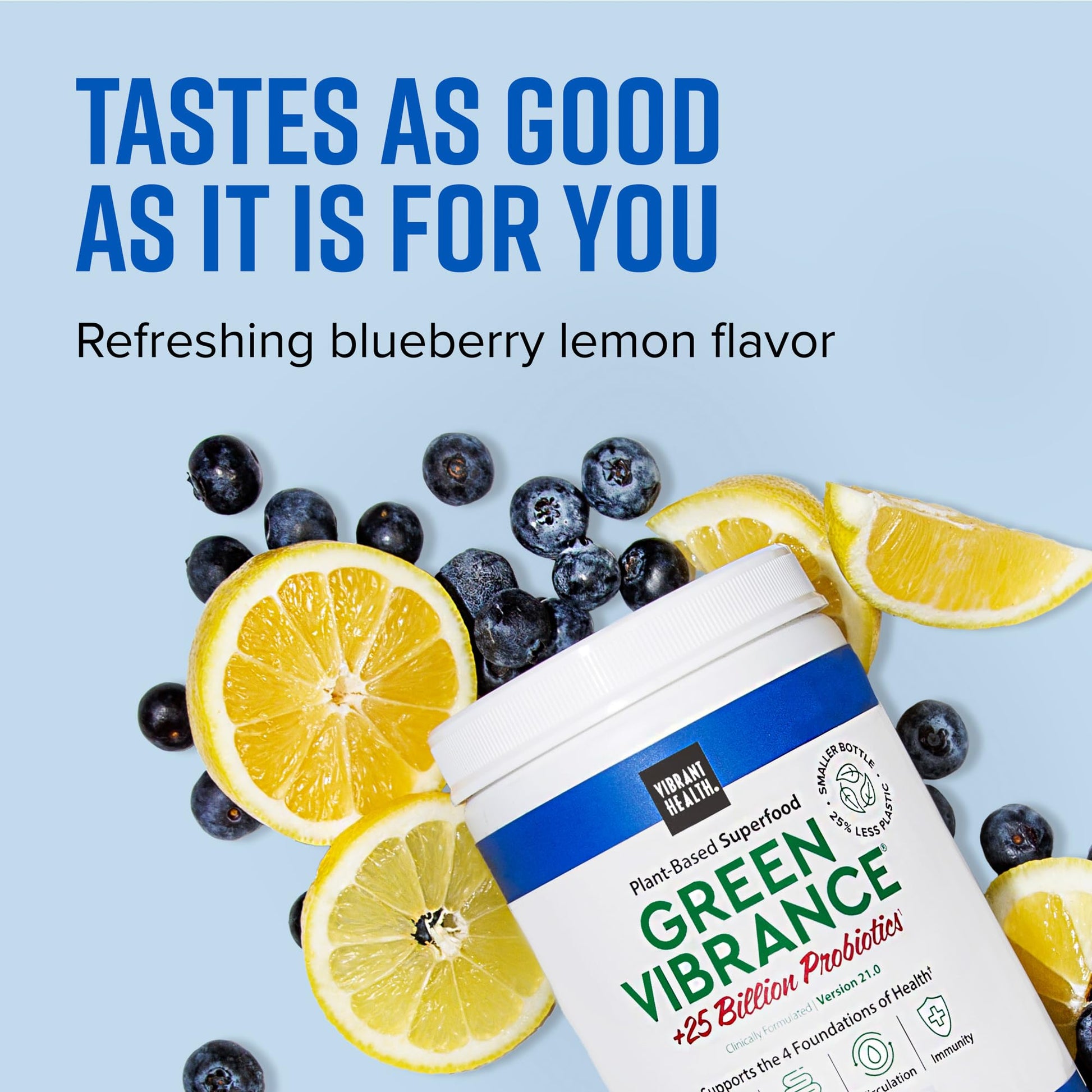 Vibrant Health, Green Vibrance, Superfoods Powder with 70+ Plant-Based Whole Foods & 25 Billion Probiotics Per Serving, Blueberry Lemon, 25 Servings Vibrant HealthAu supplements