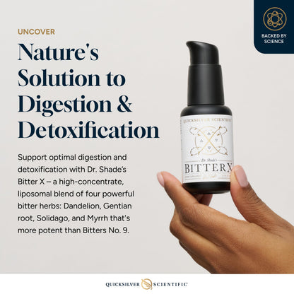 Quicksilver Scientific Dr. Shade's BitterX - Highly Concentrated Bitters for Digestion - Fast Acting Digestive Support & Liver Supplement with Dandelion Root, Gentian Root, Solidago & Myrrh (50ml) Quicksilver ScientificUS supplements