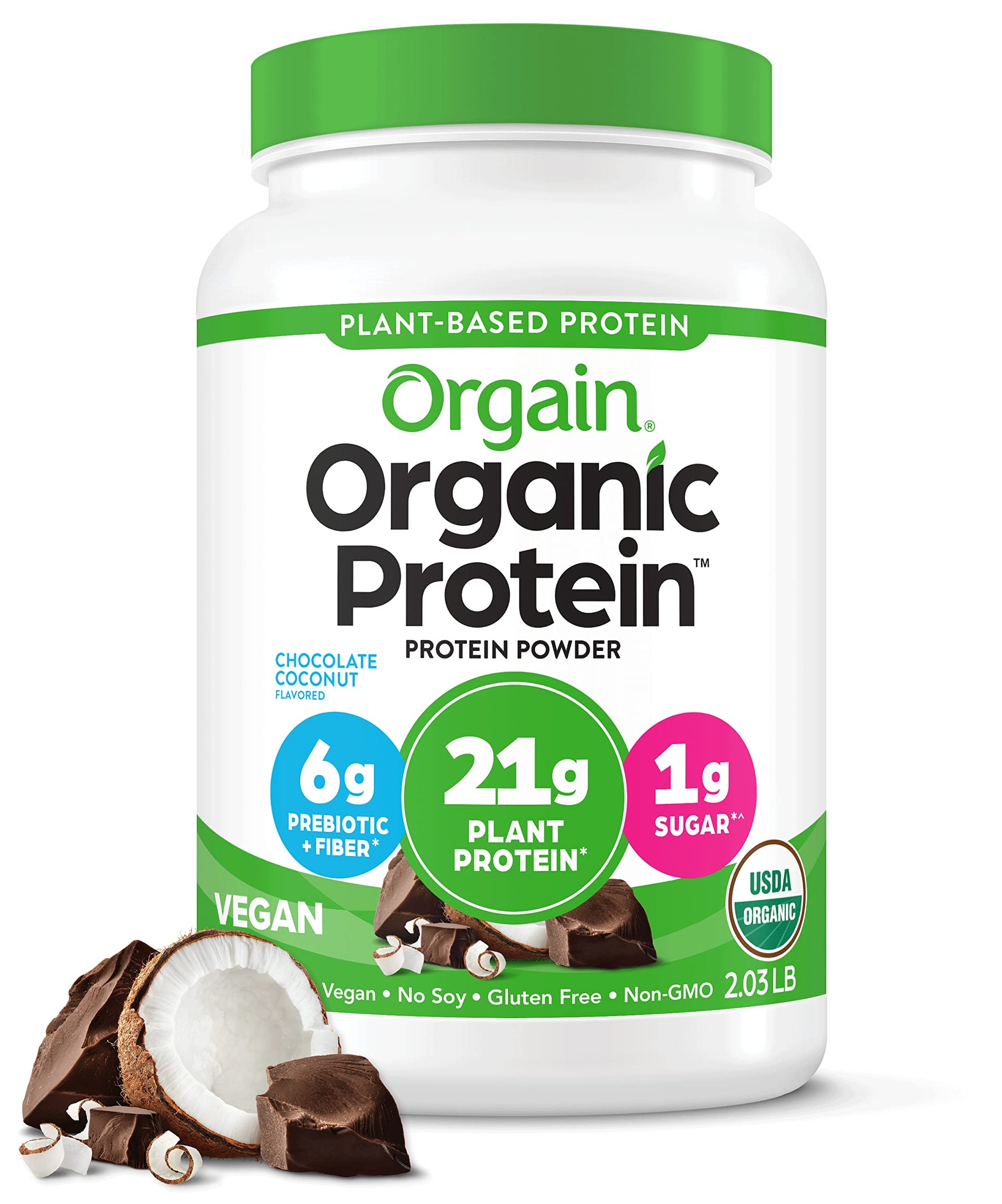 Orgain Organic Vegan Protein Powder, Chocolate Coconut - 21g of Plant Based Protein OrgainUS supplements