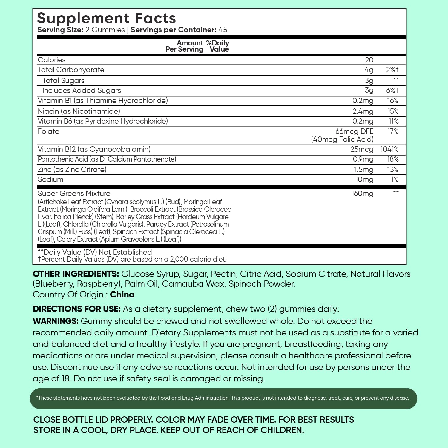 WeightWorld Super Greens Gummies - Energy, Immunity & Digestion - 45-Day Supply - Vegan Daily Greens Supplements (Moringa, Broccoli, Spinach) - Added Vitamins & Minerals - 90 Superfood Gummies WeightWorldAu supplements