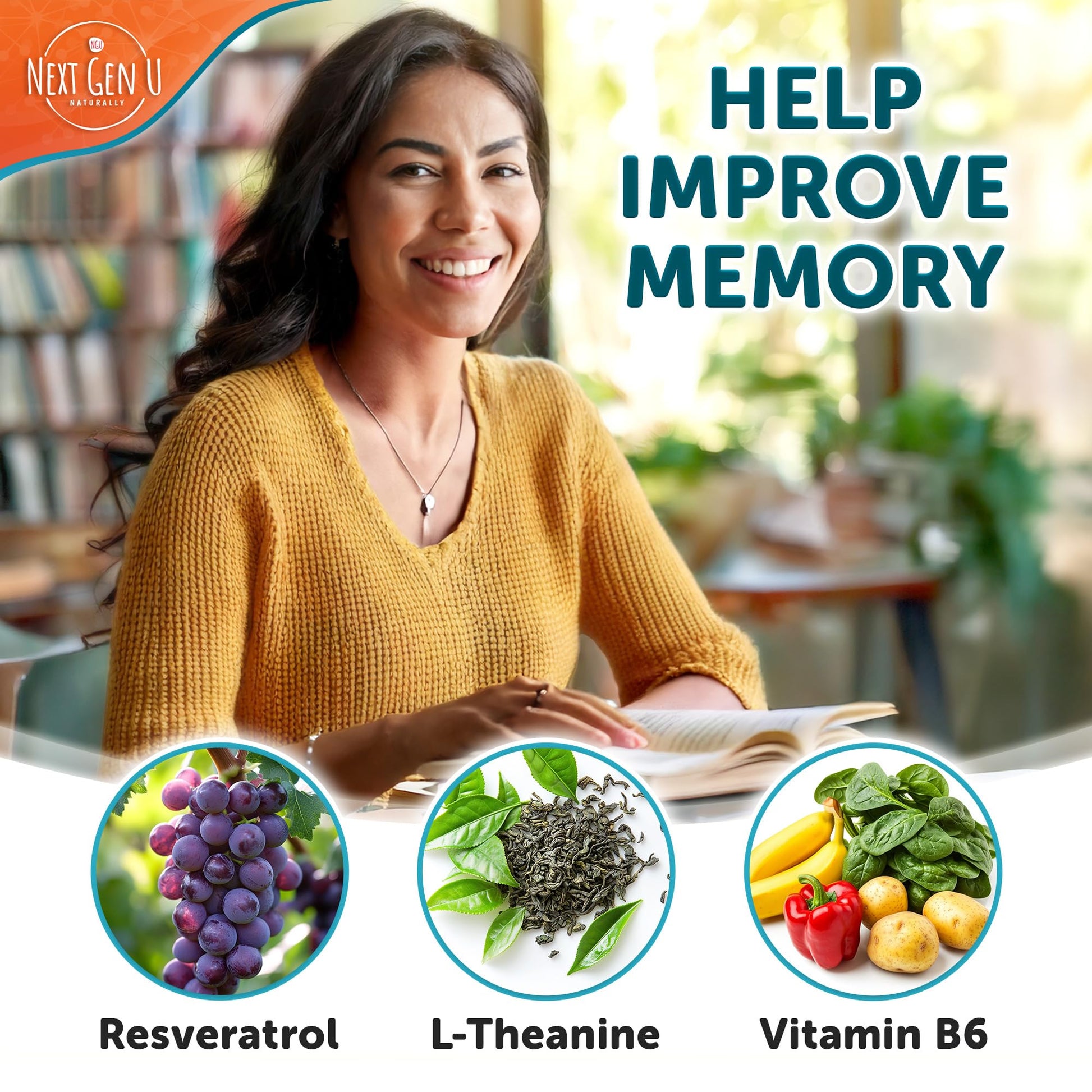Brain Supplement - 120 Vegan Capsules - Dietary Nootropic May Help Memory, Cognitive Function & Focus - Formulation with Amino Acids, Polyphenols & B Vitamins - for Women, Men & Seniors - by NextGenU NGU Next Gen UAu supplements