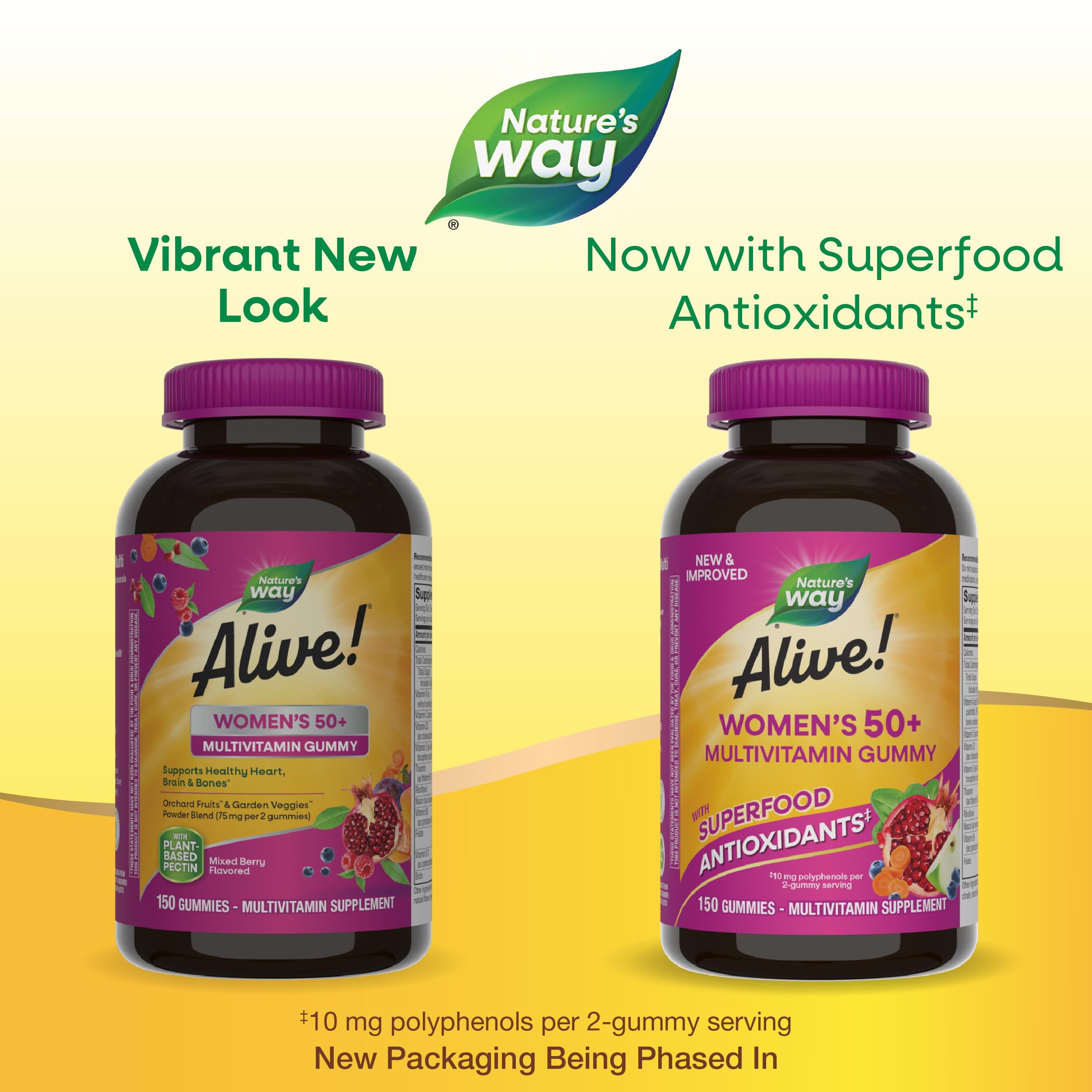 Nature's Way Alive! Women's 50+ Daily Gummy Multivitamins, Women's Supplements, Supports Healthy Heart, Brain & Bones Nature's WayAu supplements
