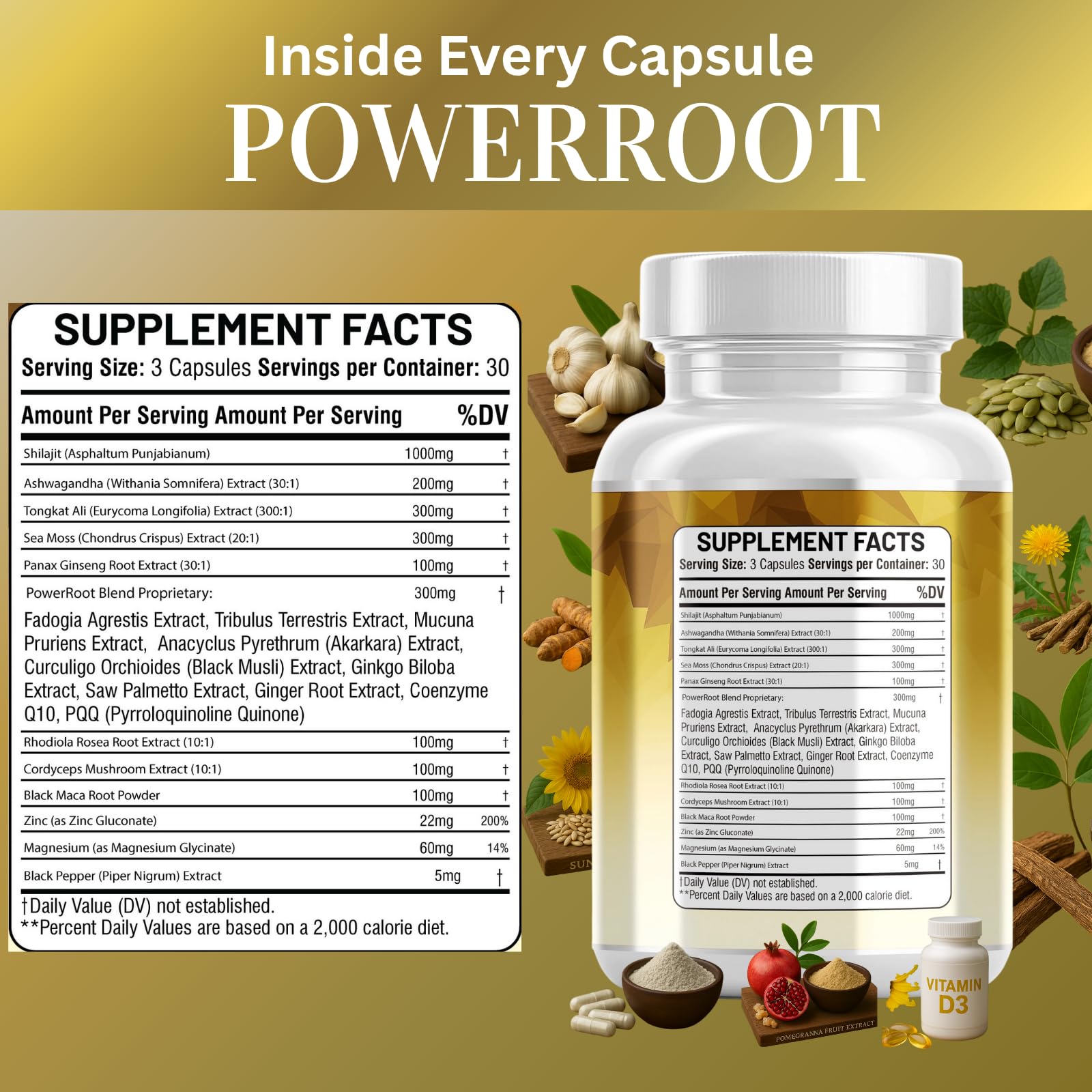 Kun Shafi Shilajit Complex – Sea Moss, Tongkat Ali, Ashwagandha, Ginseng, Zinc, CoQ10, PQQ & Magnesium – Fulvic Acid Capsules for Energy, Vitality & Performance with Panax Cordyceps – 90 Capsules Kun ShafiAu supplements