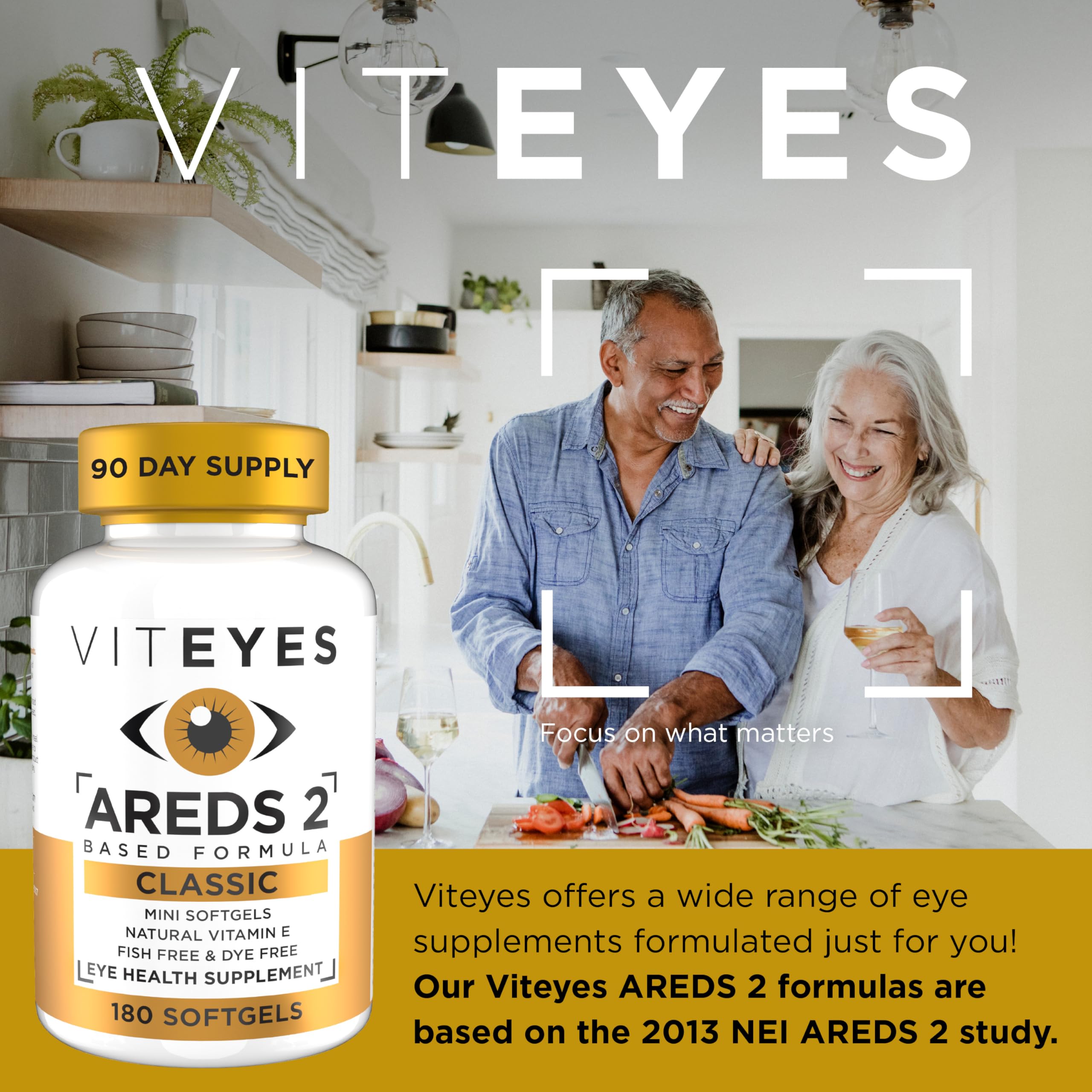 Viteyes AREDS 2 Classic Macular Health Formula Softgels, Eye Health Vitamin to Support Macular Health, Lower Zinc, Eye Vitamins, Macular Vitamins, Beta-Carotene Free, 180 Softgels ViteyesAu supplements