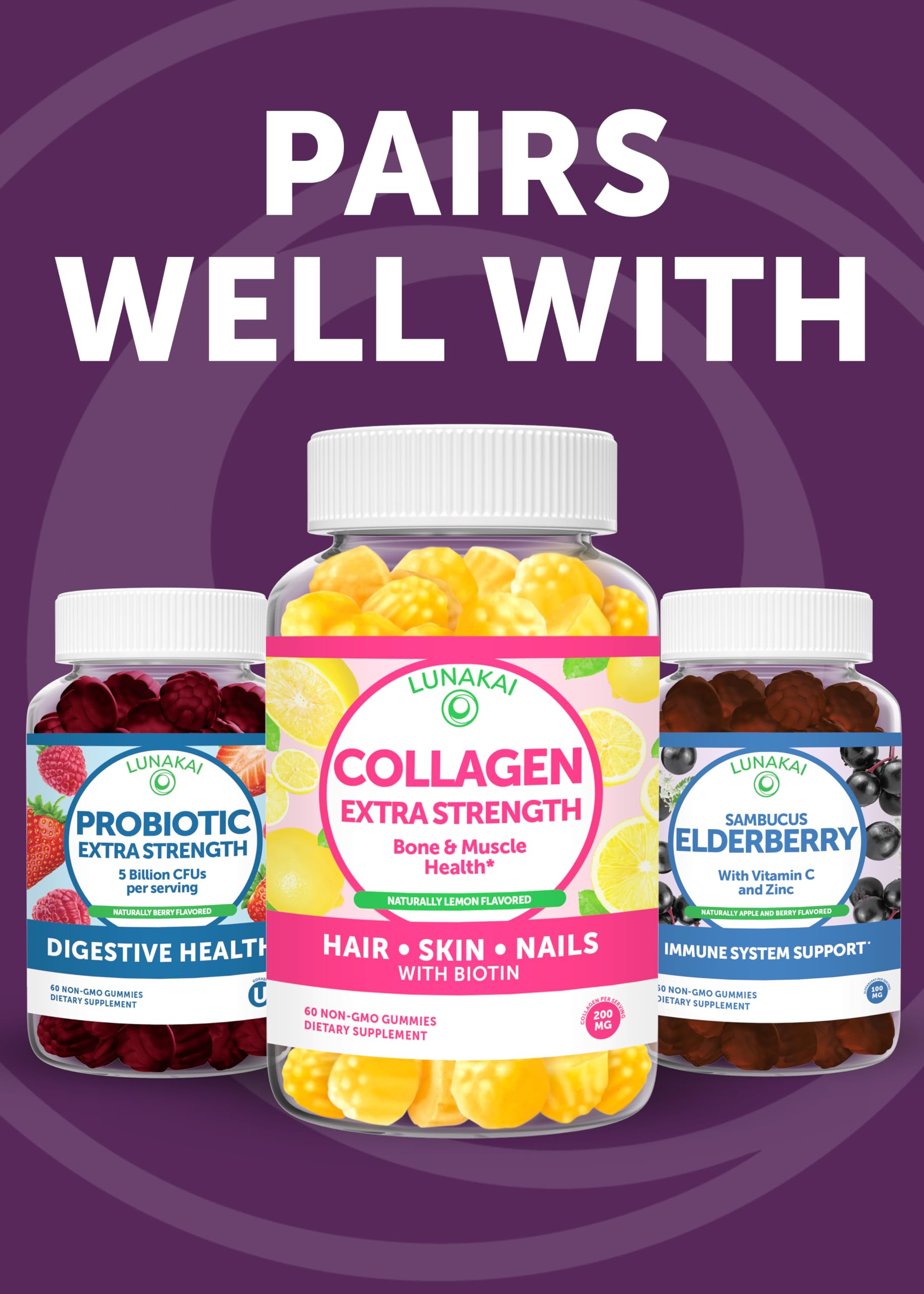 Lunakai USA Made 50 Plus Women's Multivitamin Gummies - Delicious Formula Enhanced with Essential Vitamins & Minerals for Health & Vitality - 60ct LunakaiAu supplements