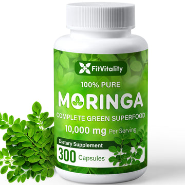 Moringa Capsules| Moringa Oleifera |10,000mg| 300 Capsules| 100% Pure| Non-GMO FitVitalityUS supplements