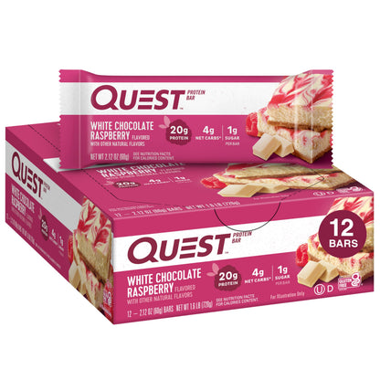 Quest Nutrition White Chocolate Raspberry Protein Bars, High Protein, Low Carb, Gluten Free Quest NutritionUS supplements