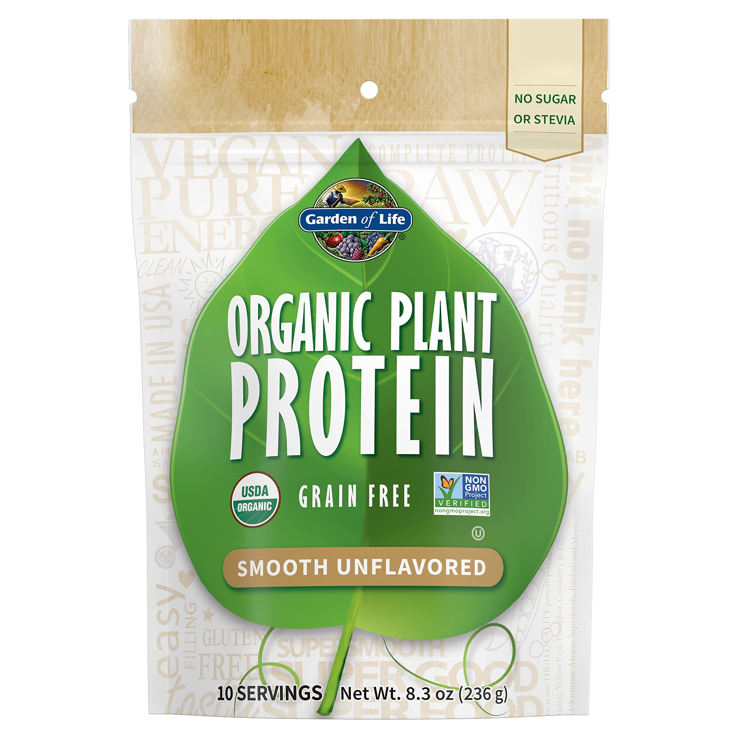Garden of Life Organic Plant Based Protein Powder - Smooth Unflavored - Vegan Garden of LifeUS supplements