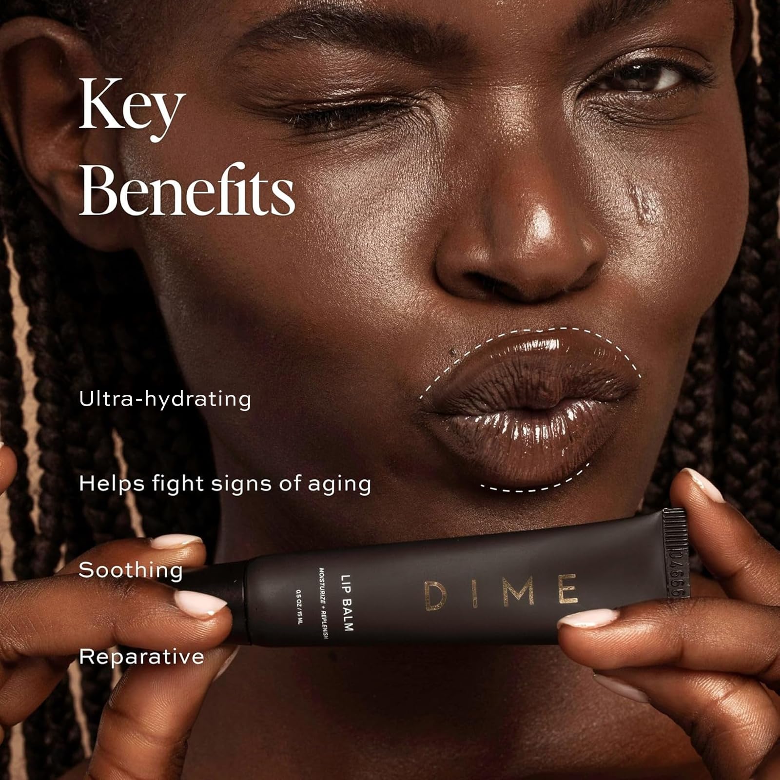DIME Beauty Lip Balm, Hydrating Lip Balm and Gloss, Vegan & Cruelty-Free, Anti-Aging Lip Care, .5 oz / 15 ml DIMEAu supplements