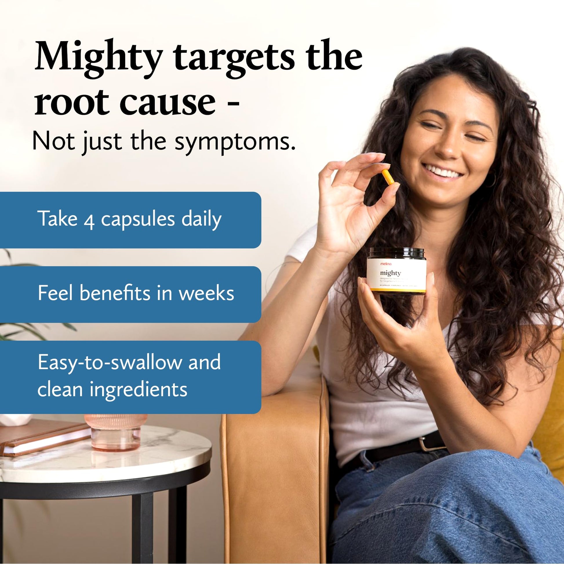 Melina Mighty Natural Migraine Relief Supplement - Magnesium, B2 Riboflavin 400mg, Feverfew, CoQ-10, ALCAR to Strengthen Migraine and Headache Prevention - 15 Servings (60 Caps) MelinaAu supplements