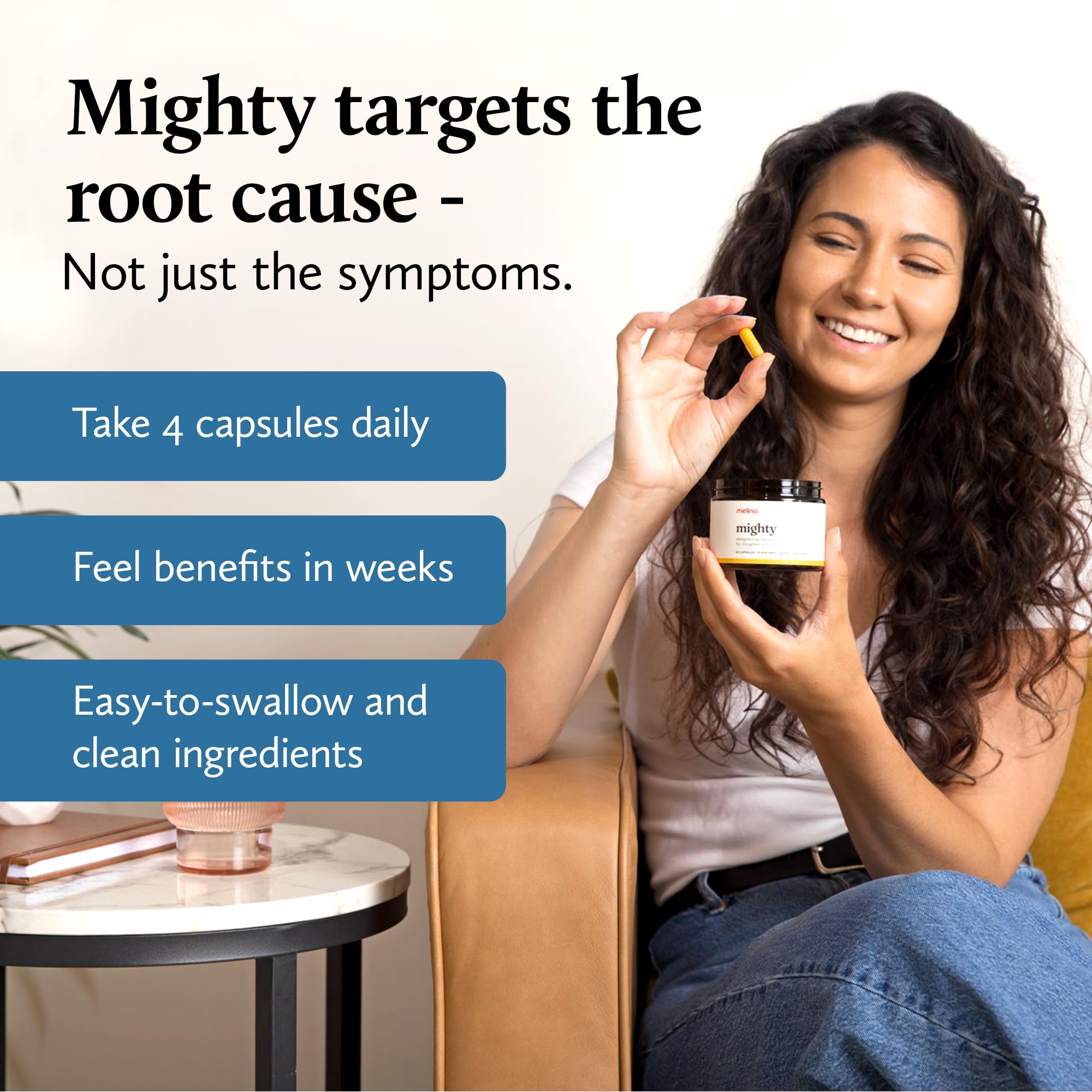 Melina Mighty Natural Migraine Relief Supplement - Magnesium, B2 Riboflavin 400mg, Feverfew, CoQ-10, ALCAR to Strengthen Migraine and Headache Prevention - 15 Servings (60 Caps) MelinaAu supplements